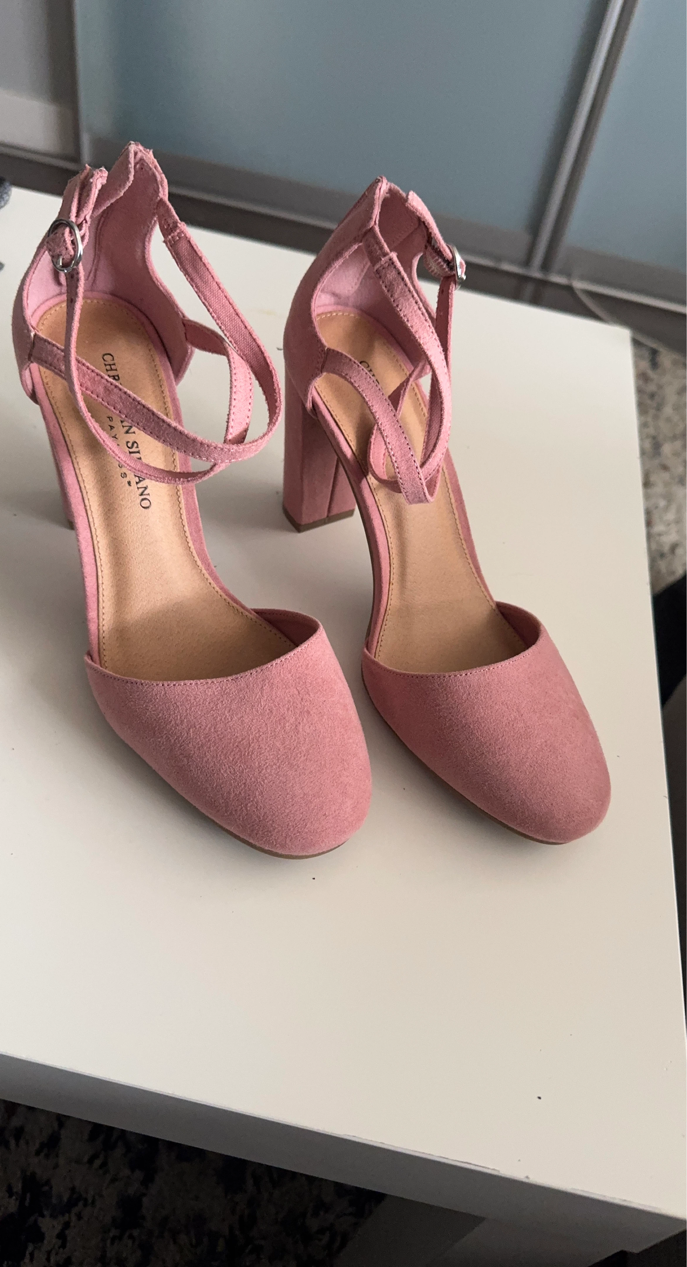 Christian Siriano Pink Suede Block Heels
