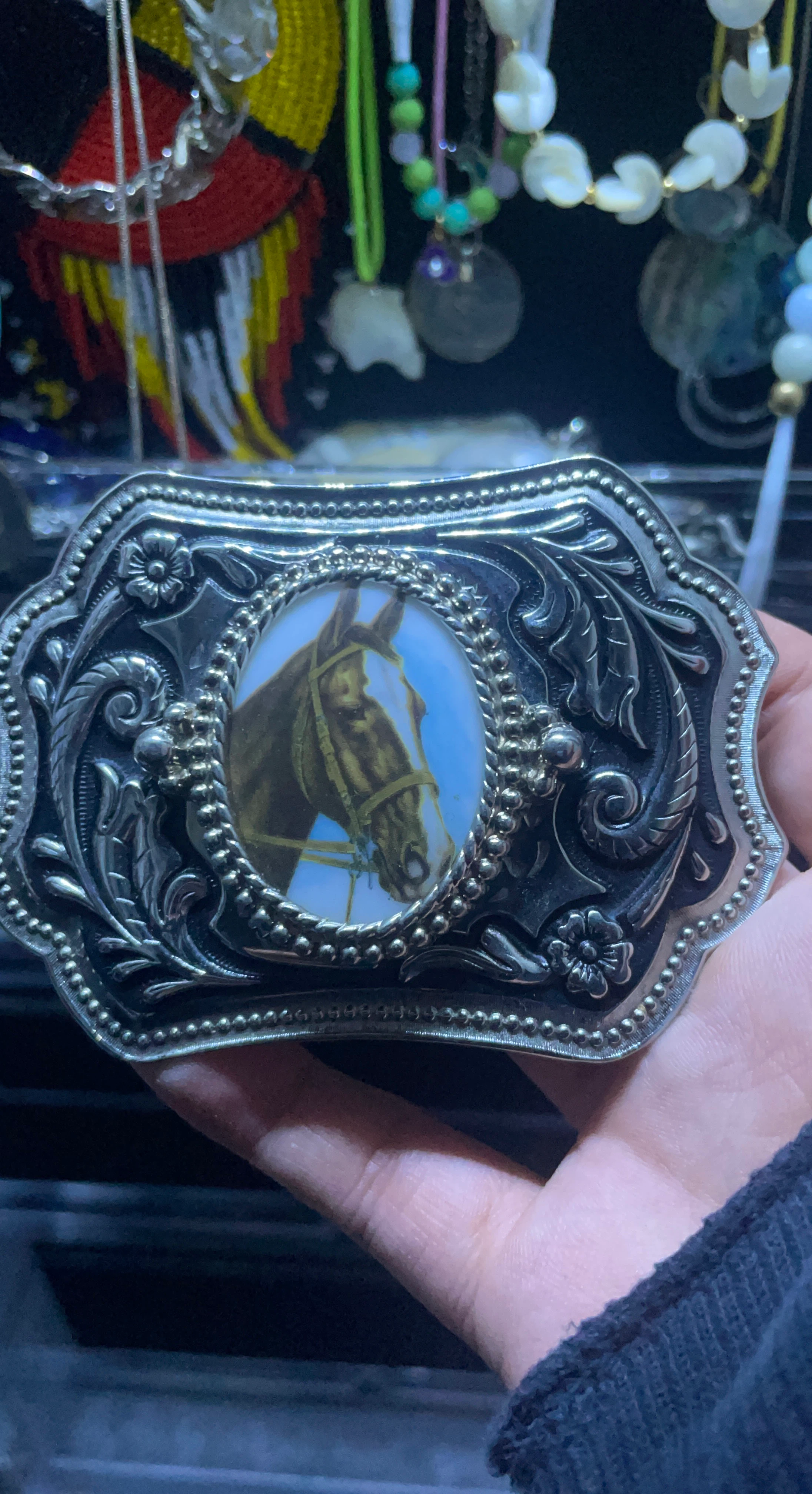Western Horse Belt Buckle