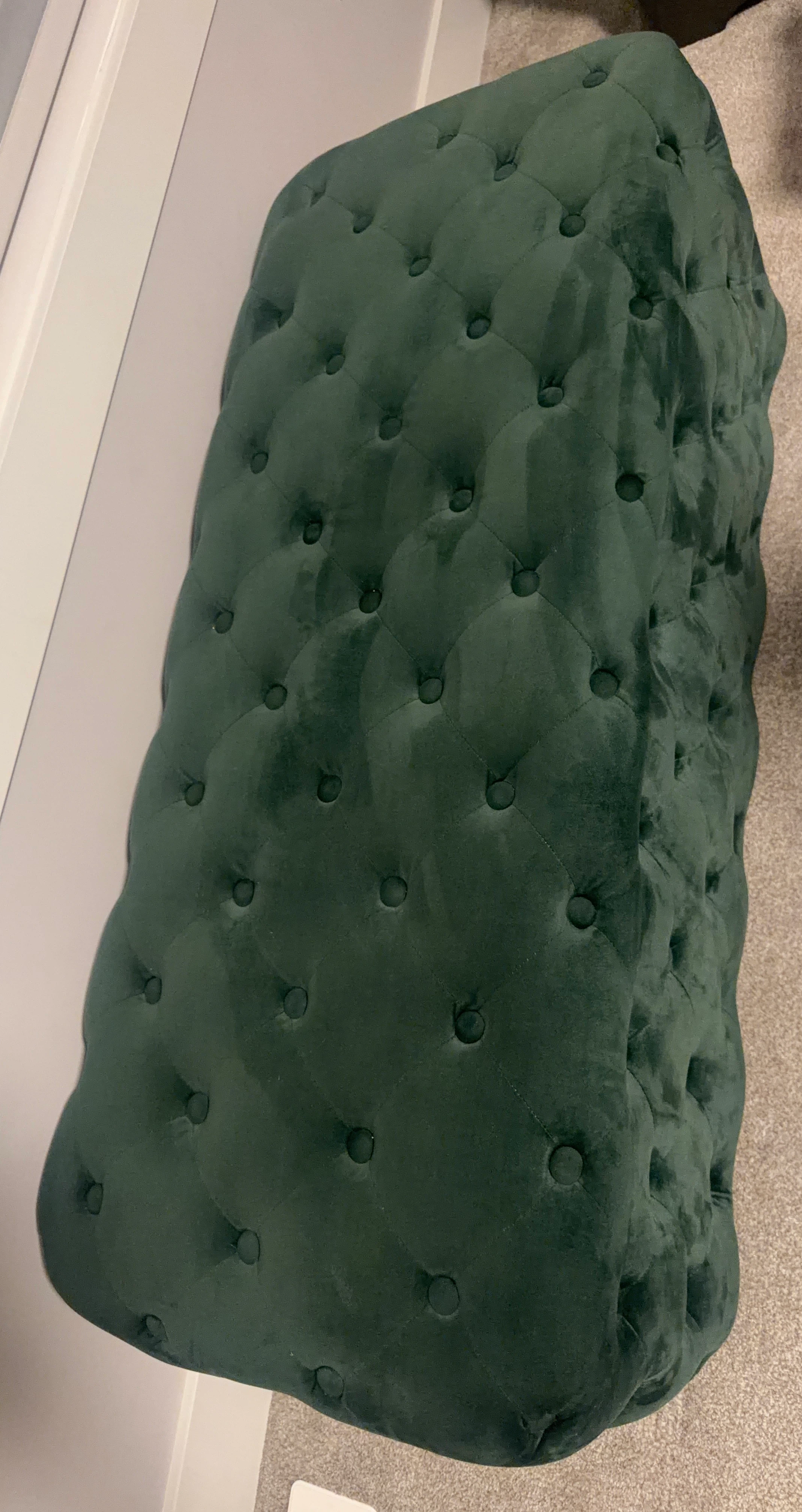 Emerald Green Velvet Tufted Bench