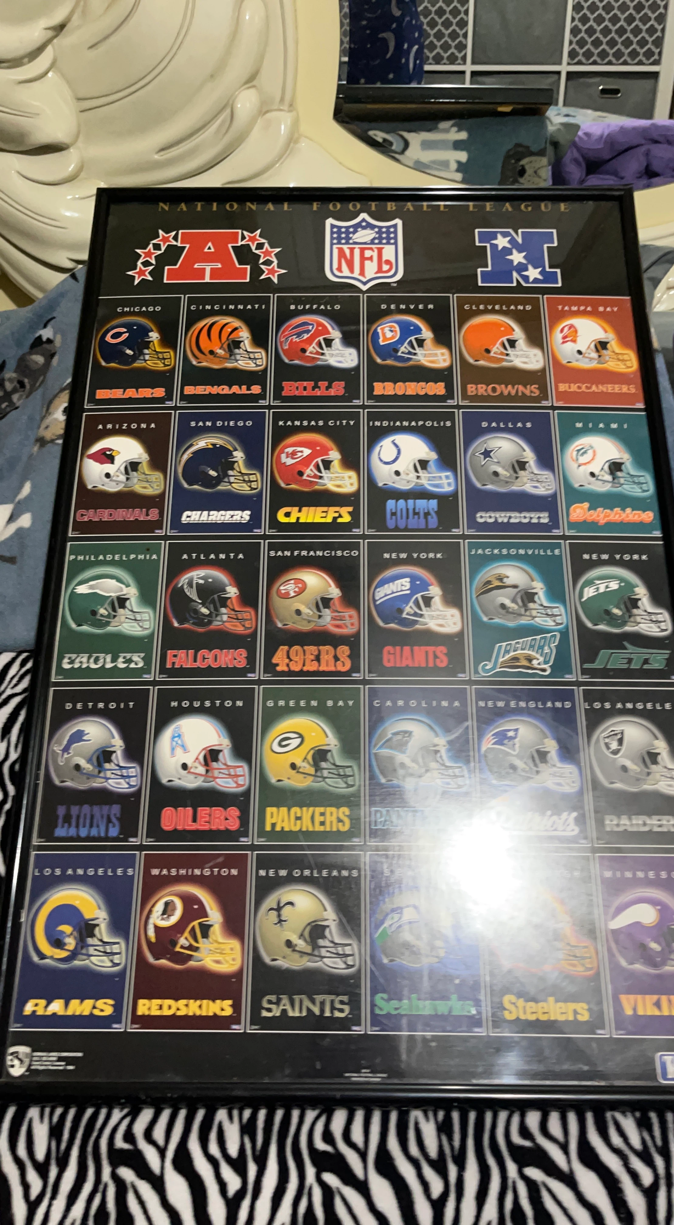 Vintage 1994 NFL Football Helmet Poster - photo 2
