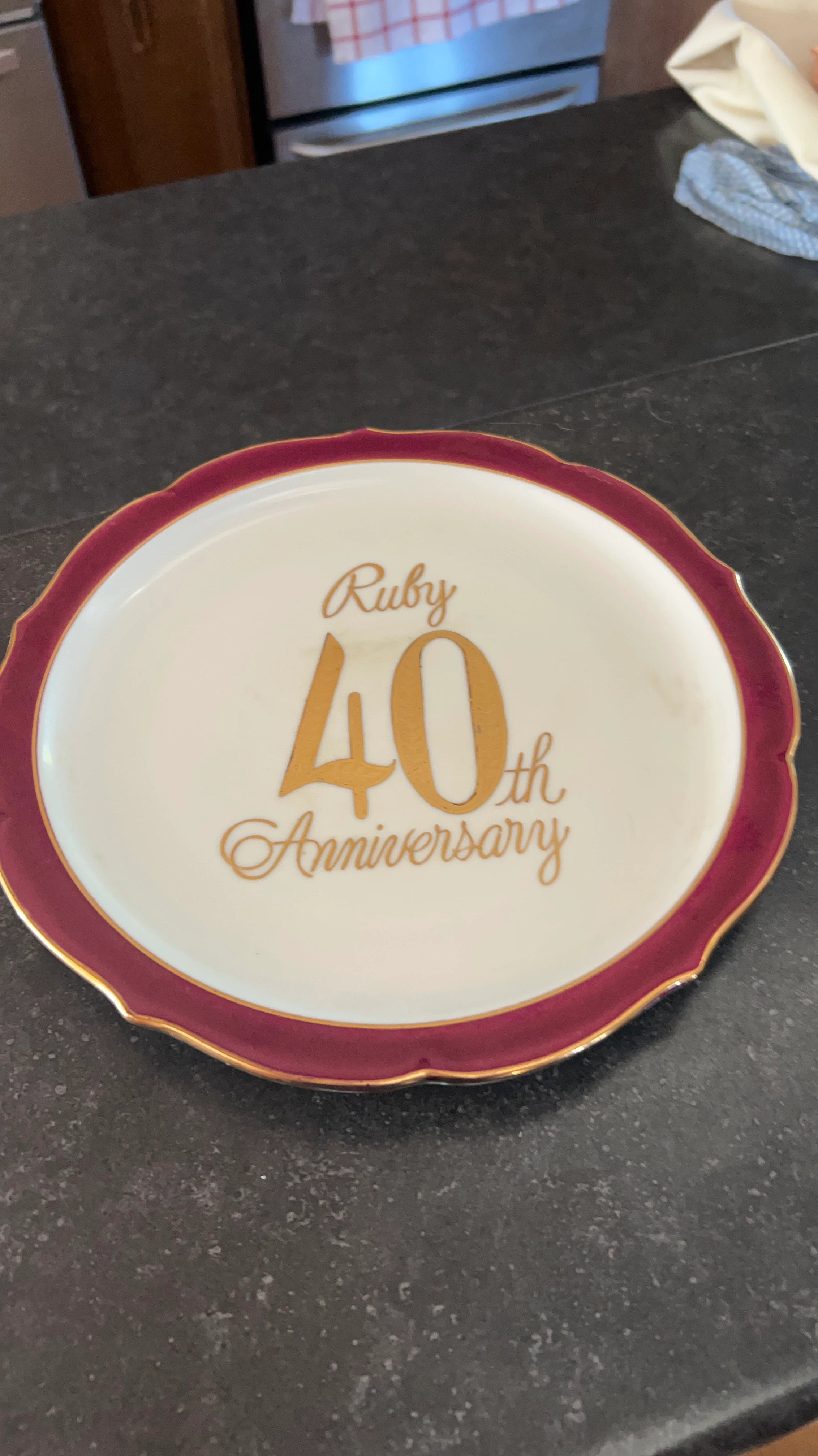 Ruby 40th Anniversary Commemorative Plate