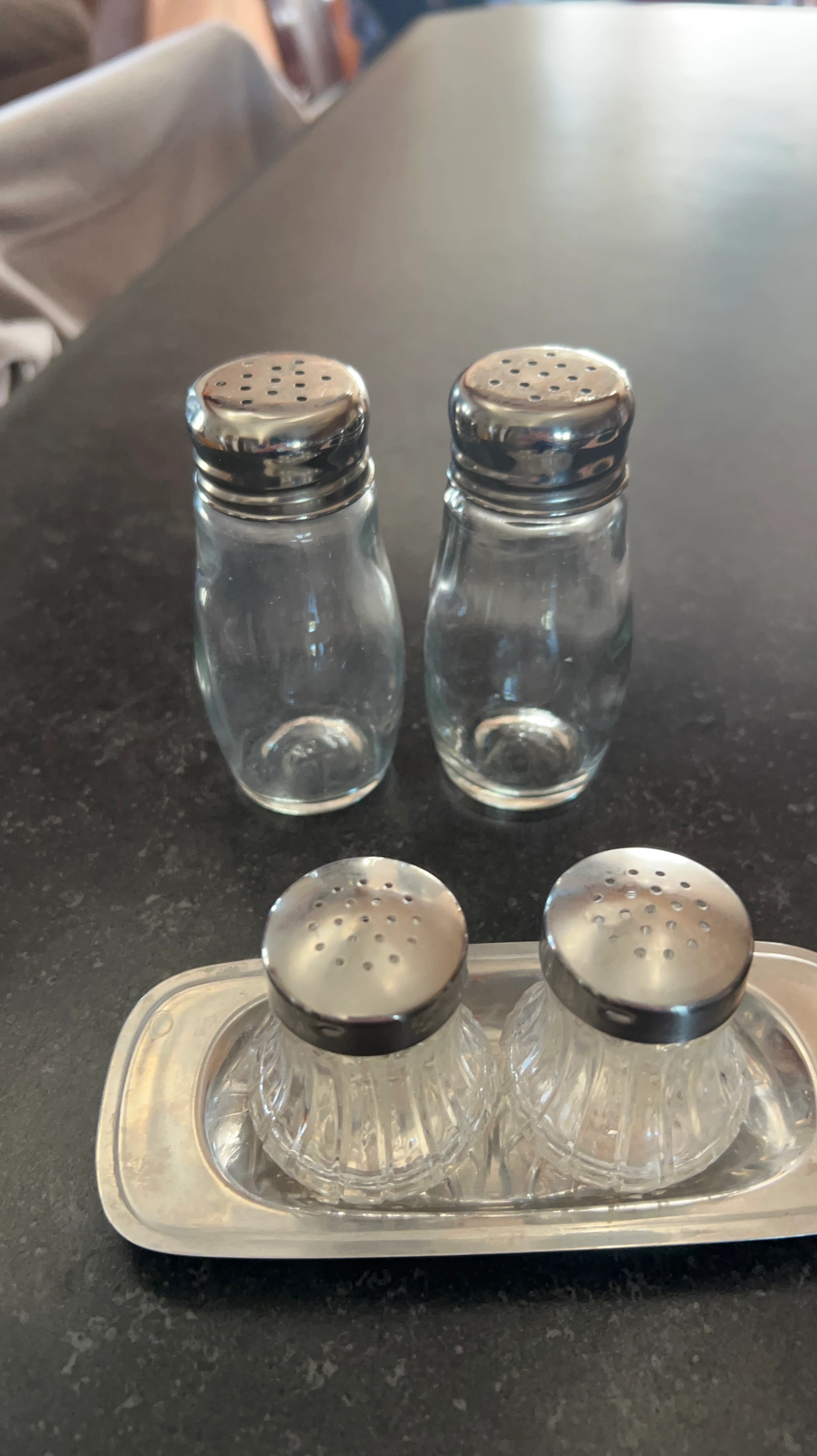 Set of 4 Glass Salt and Pepper Shakers