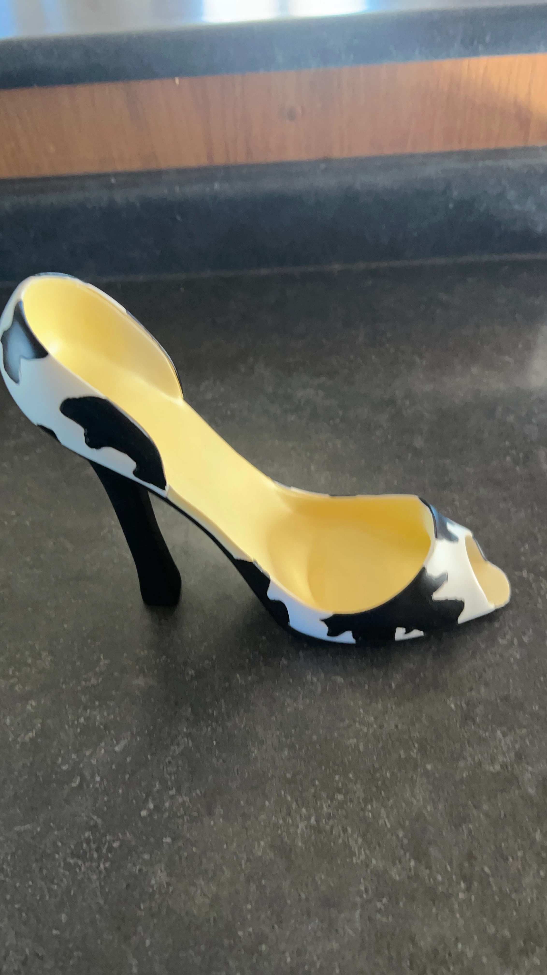 Cow Print High Heel Shoe Ornament