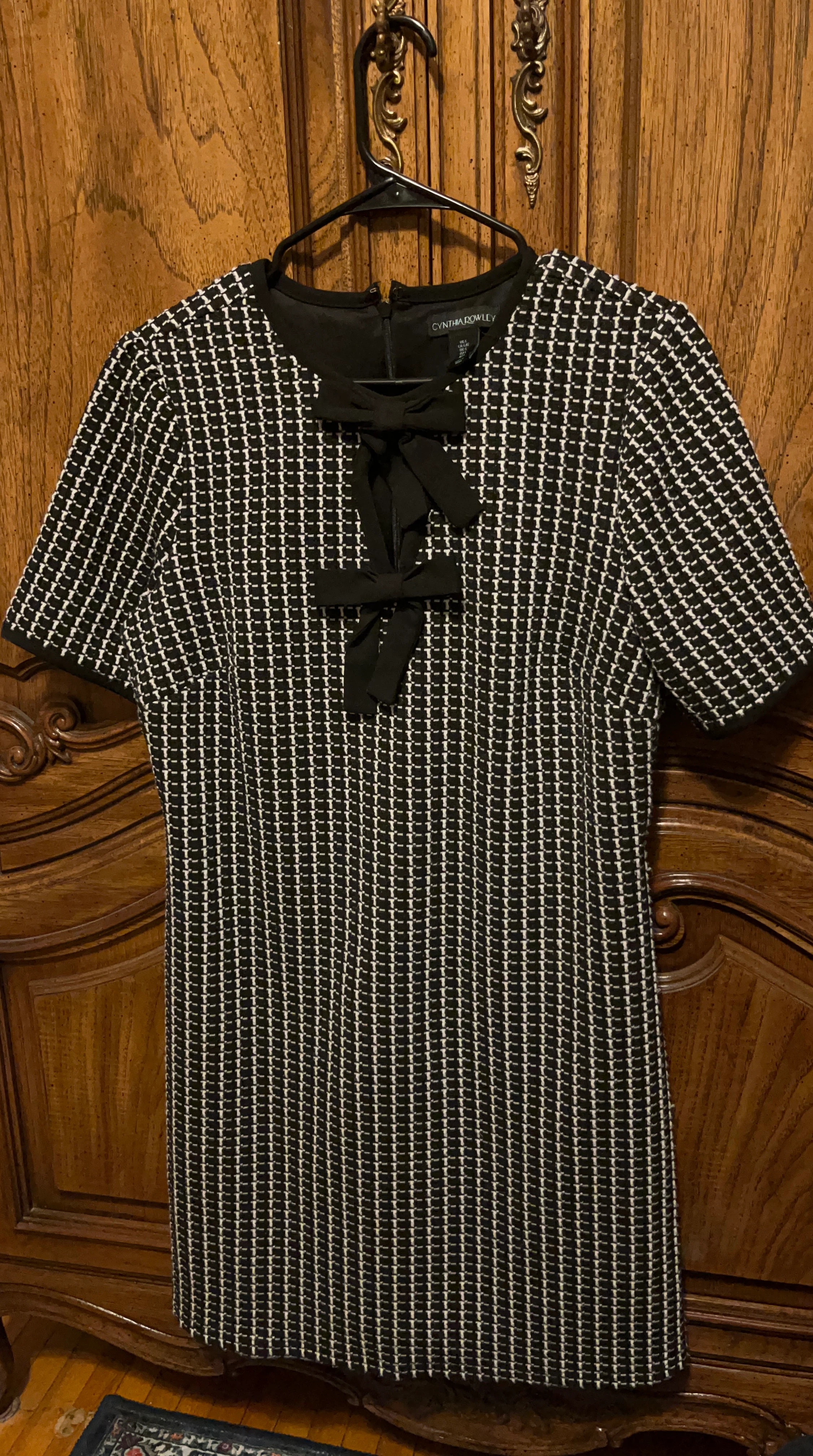 Cynthia Rowley black and white plaid dress