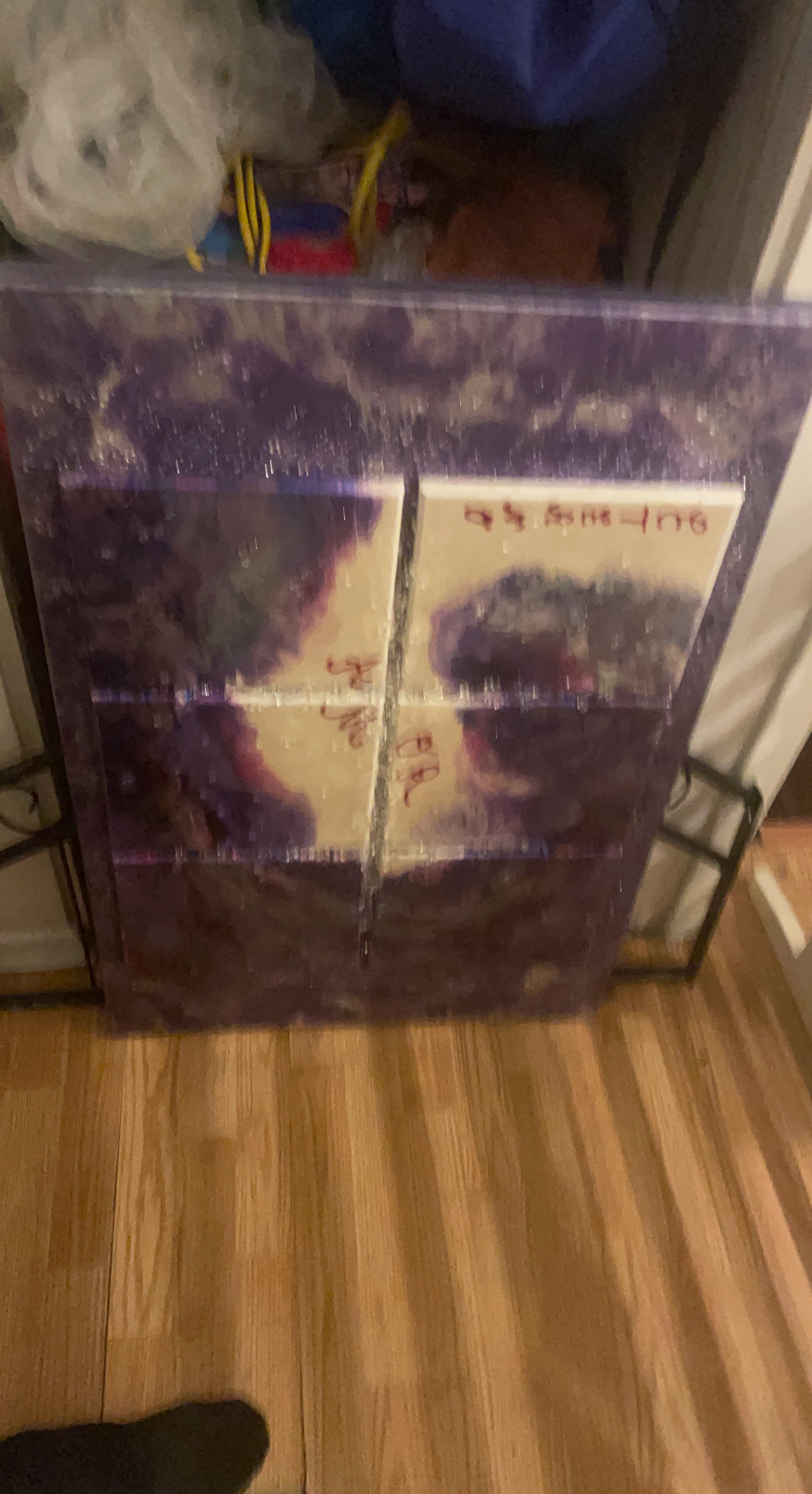 Abstract purple wall art