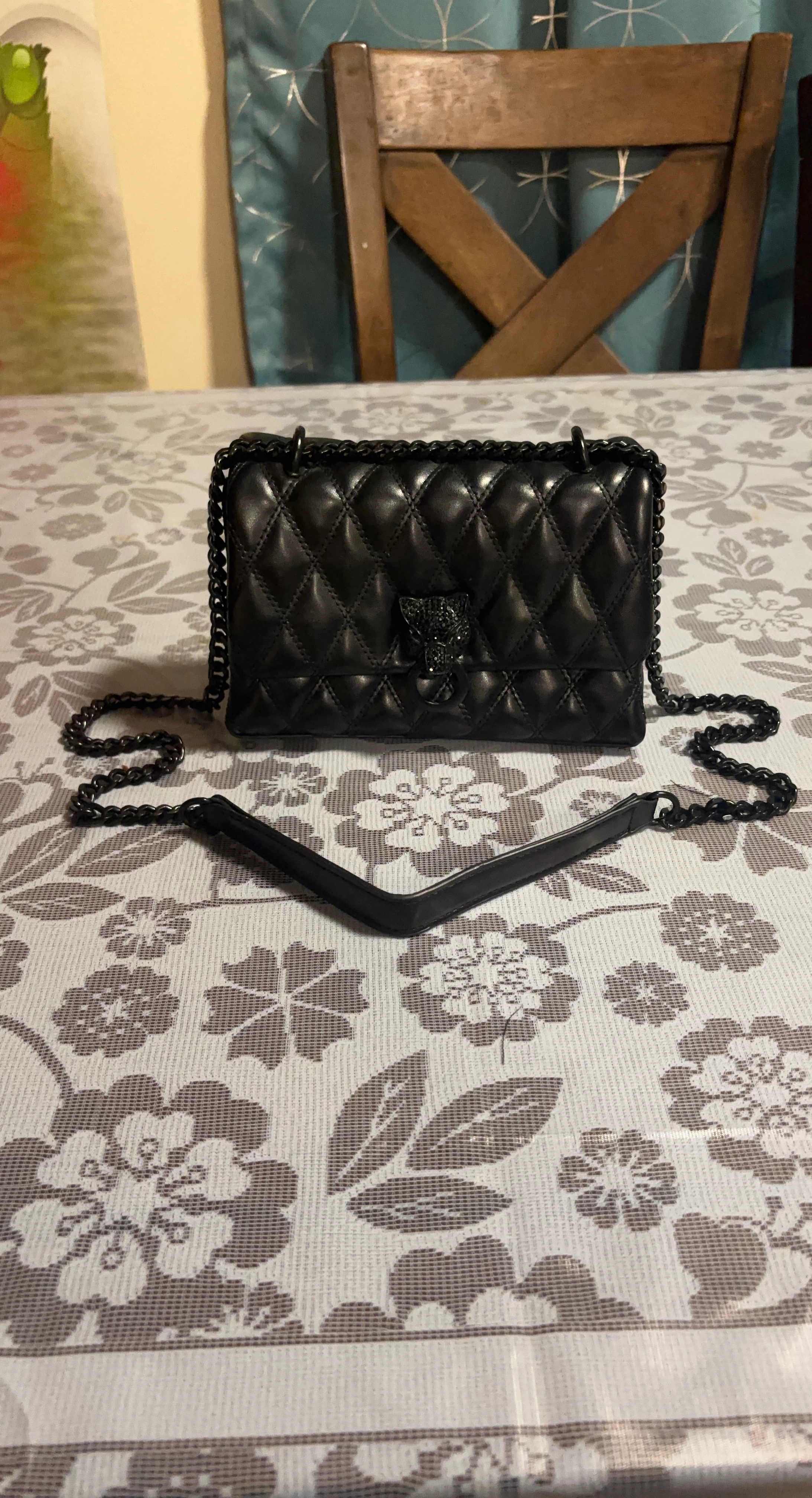 Black Quilted Chain Shoulder Bag