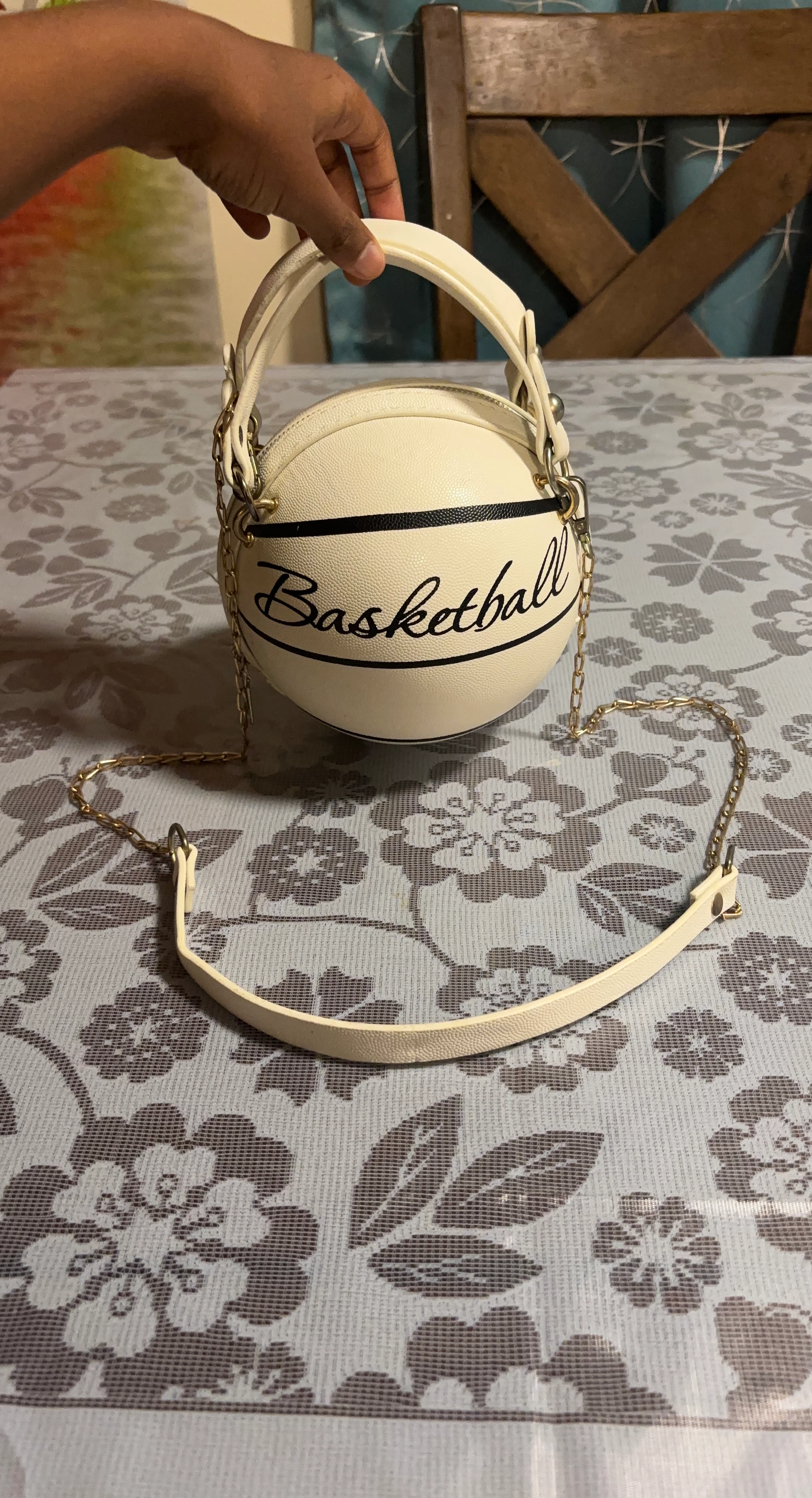 Basketball shaped handbag