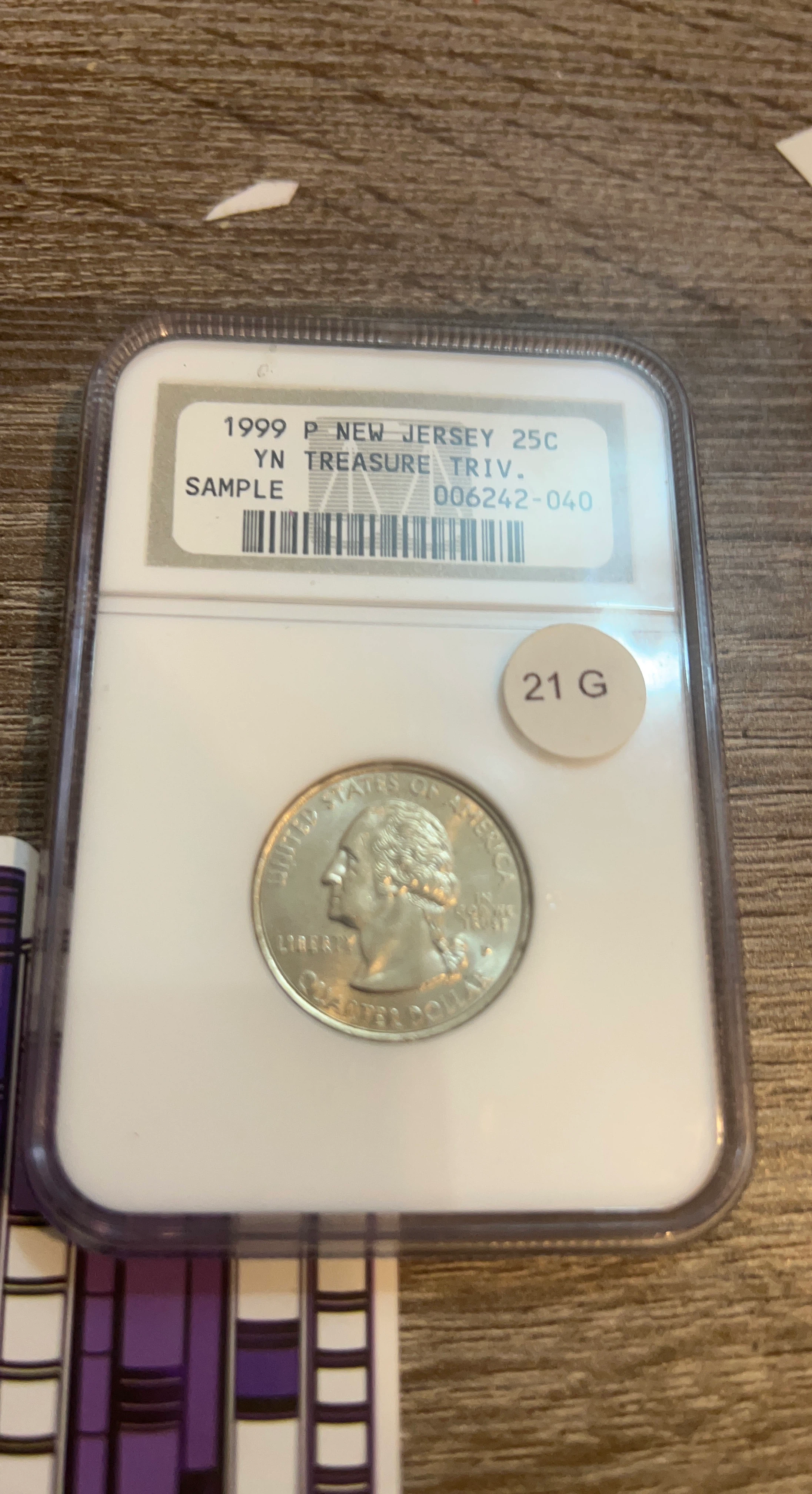1999 P New Jersey State Quarter Sample