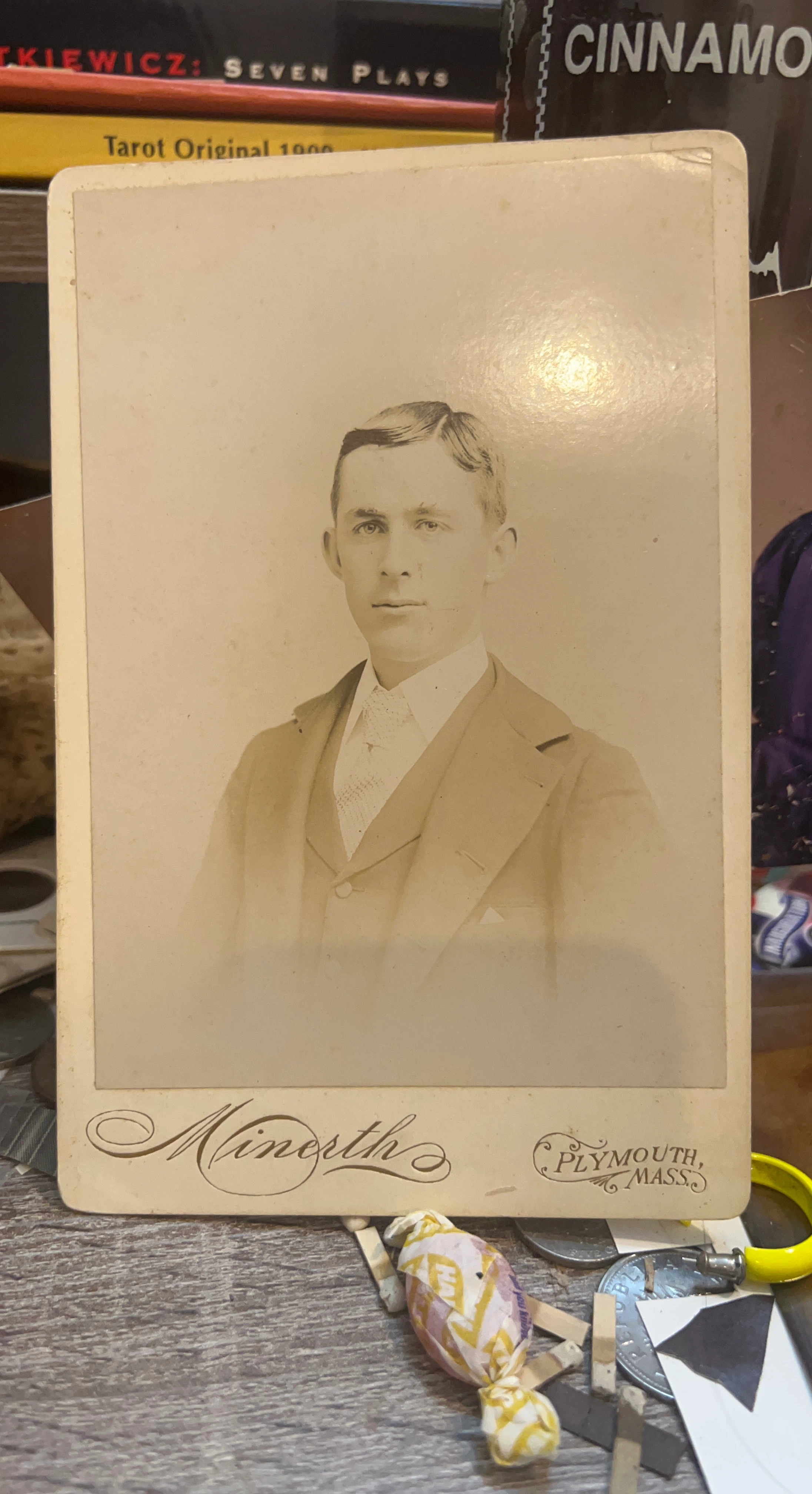Antique Cabinet Card Portrait - Minerth Plymouth Mass