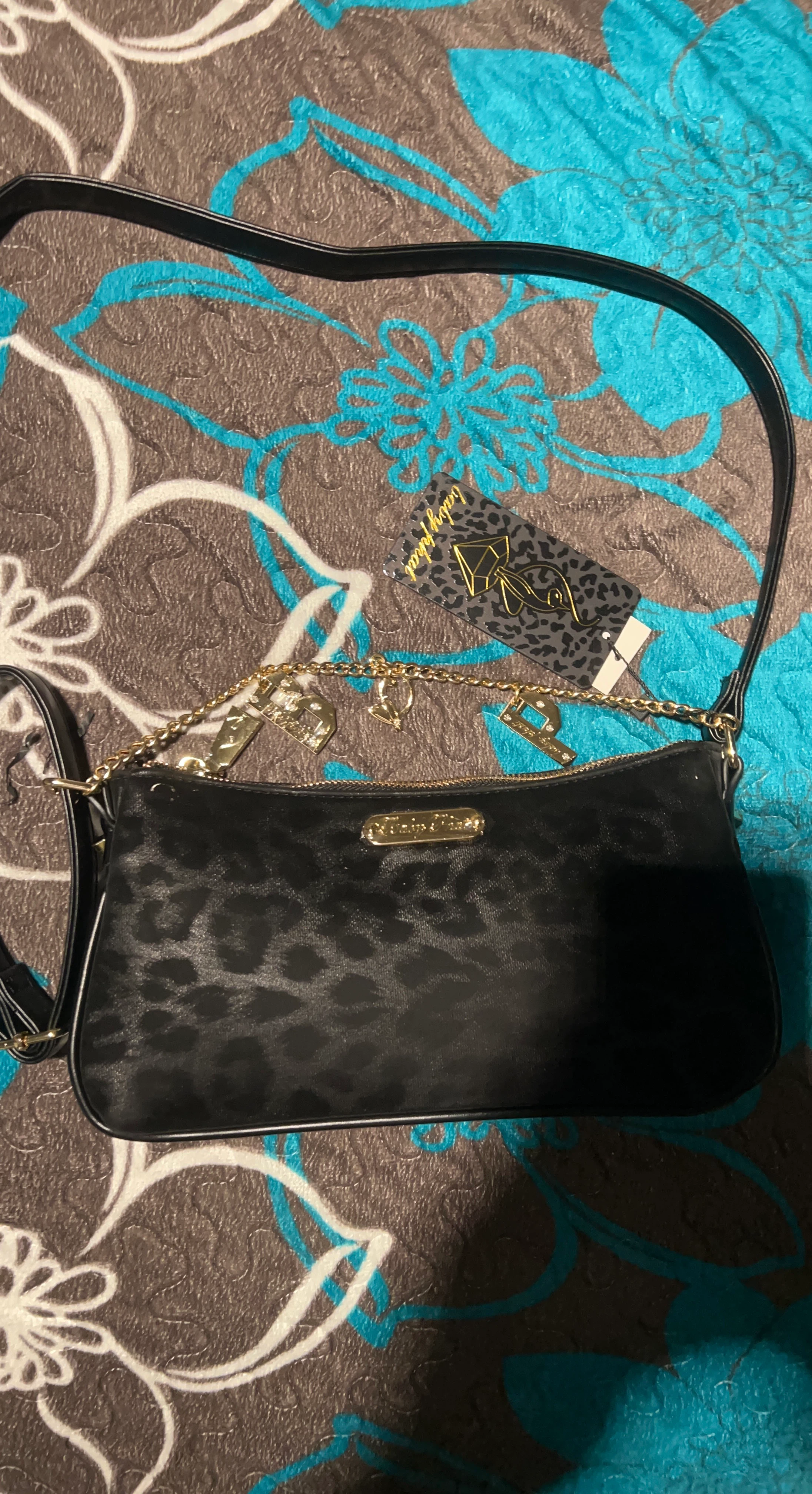 Baby Phat Black Leopard Print Shoulder Bag
