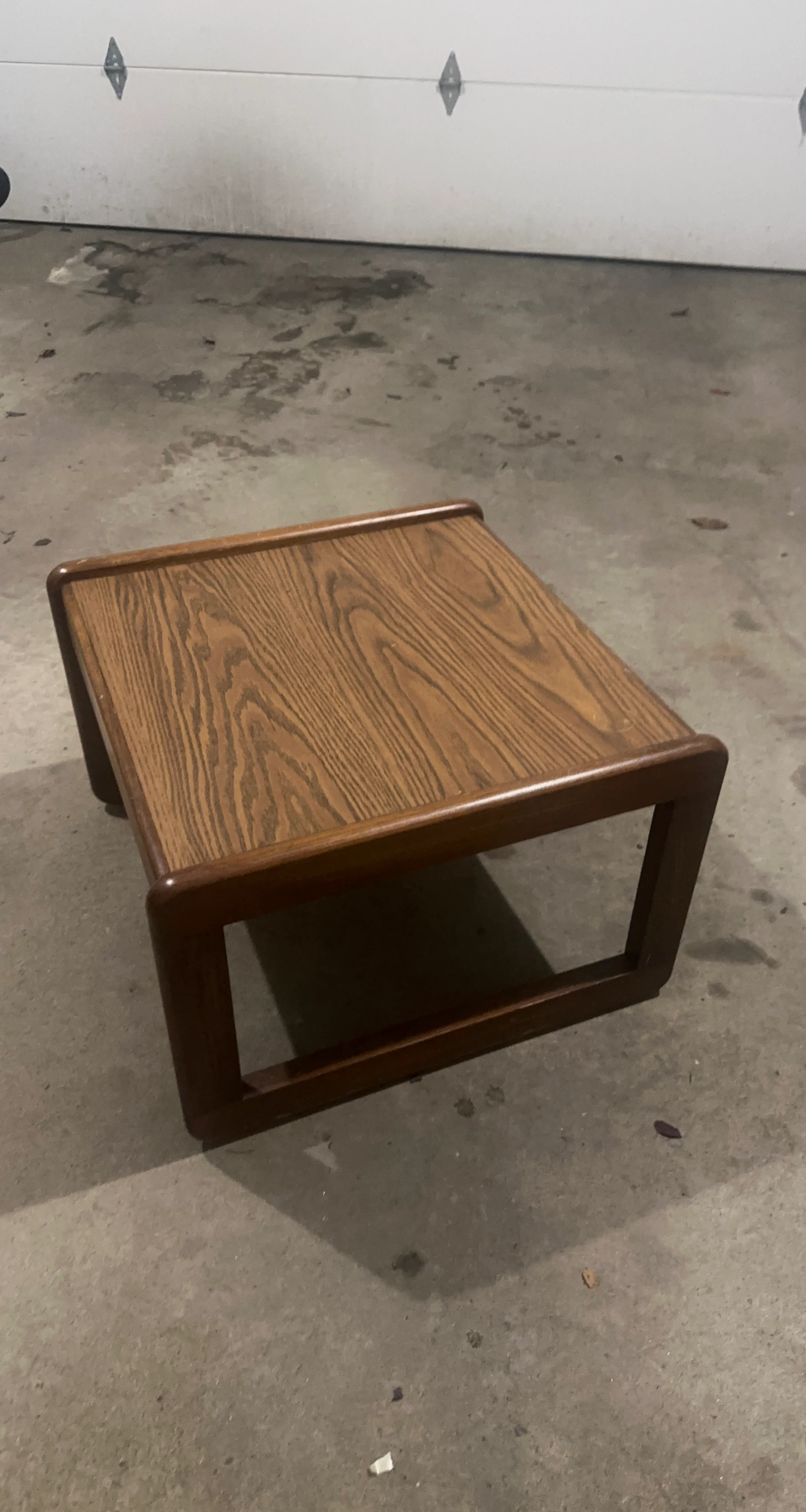 Vintage Oak Wood Square Side Table