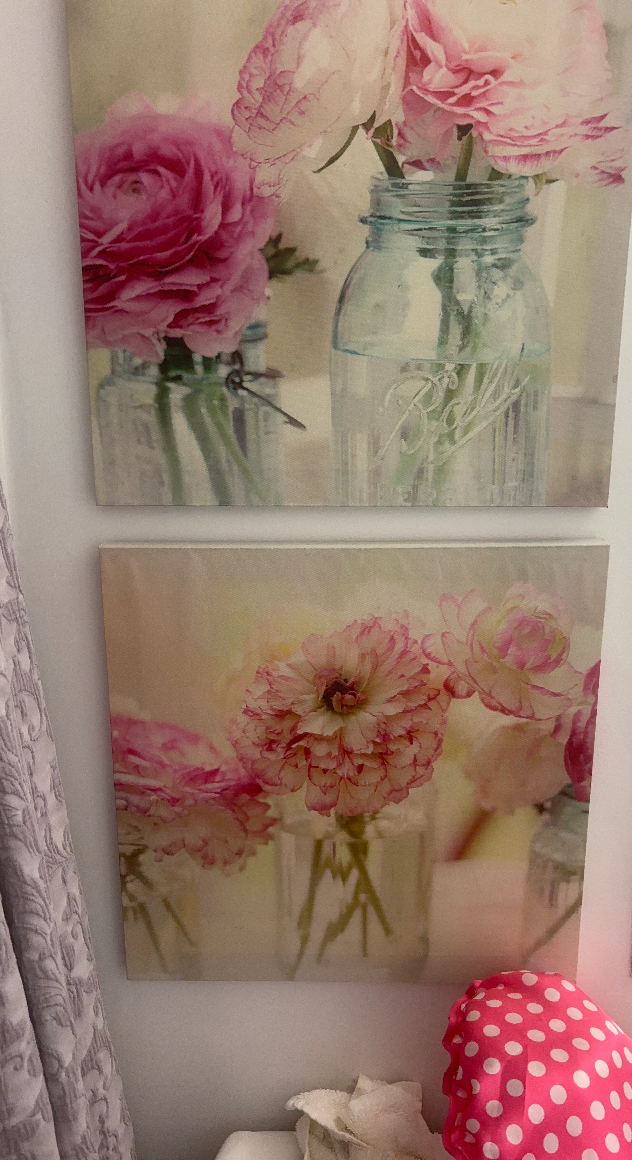 Set of Two Floral Canvas Wall Art Prints