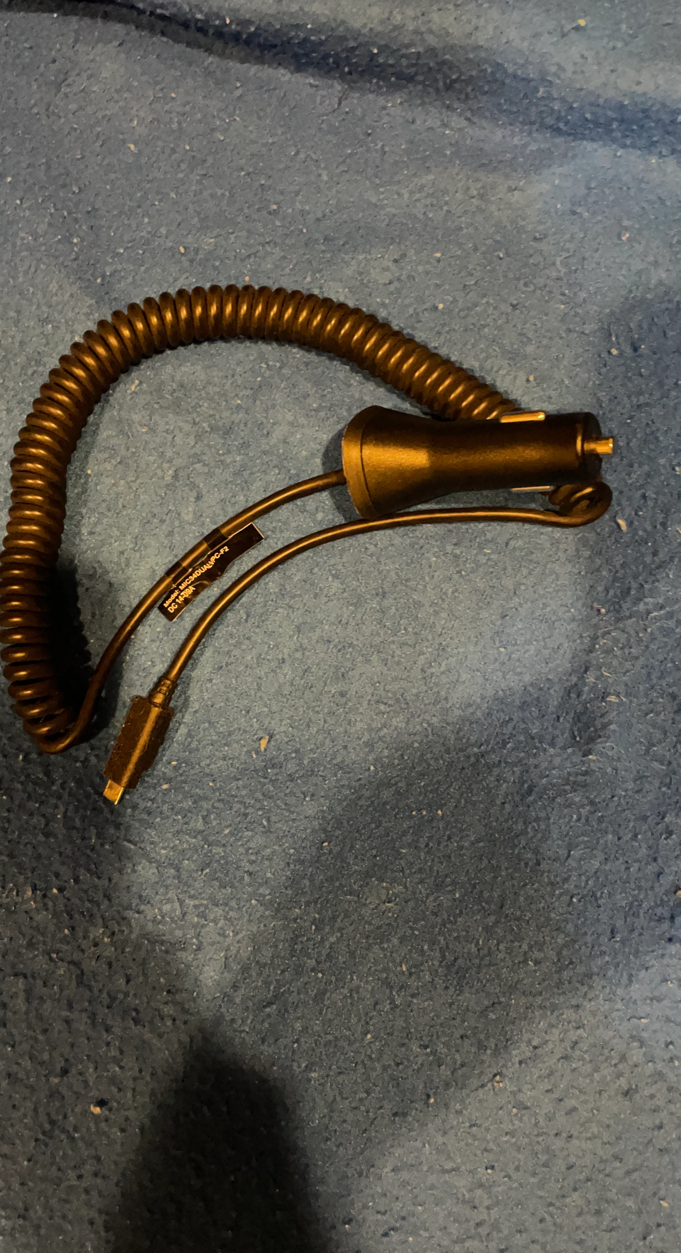 Car Charger with Coiled Cable