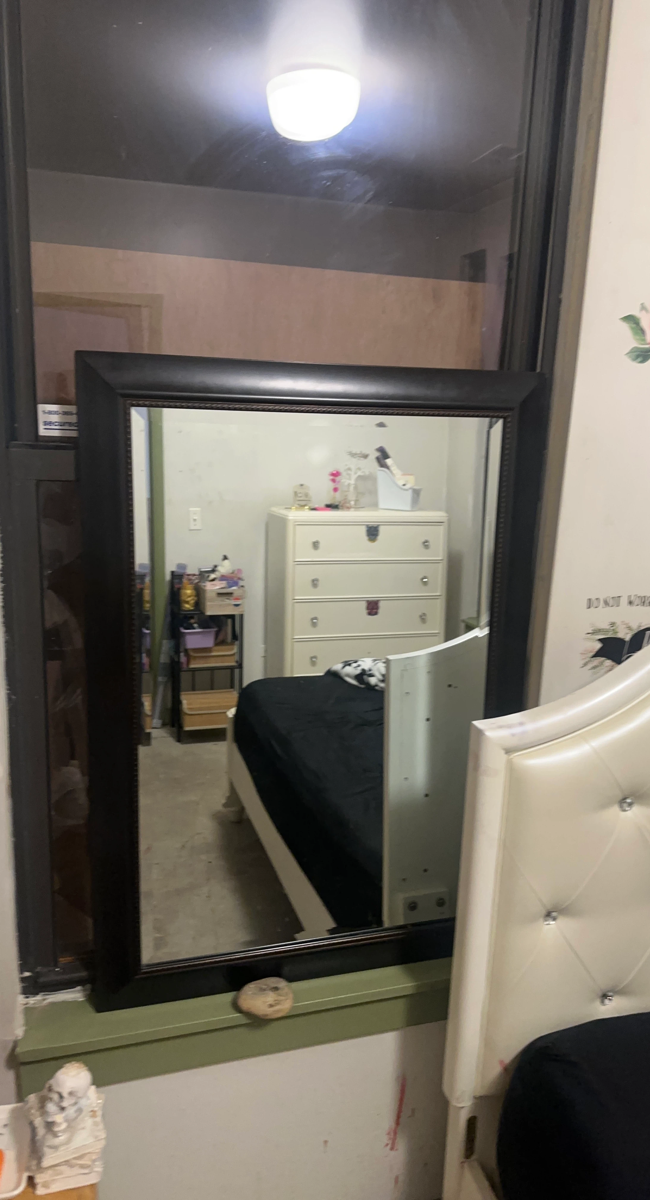 Large Black Framed Wall Mirror