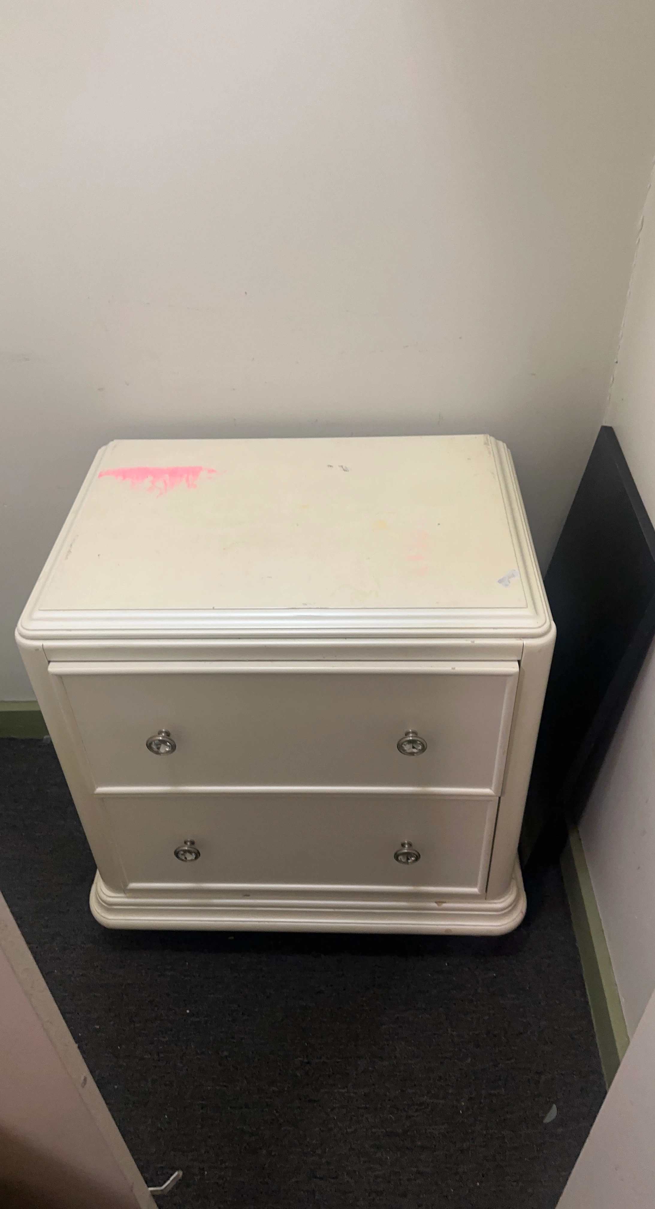 White Two-Drawer Nightstand