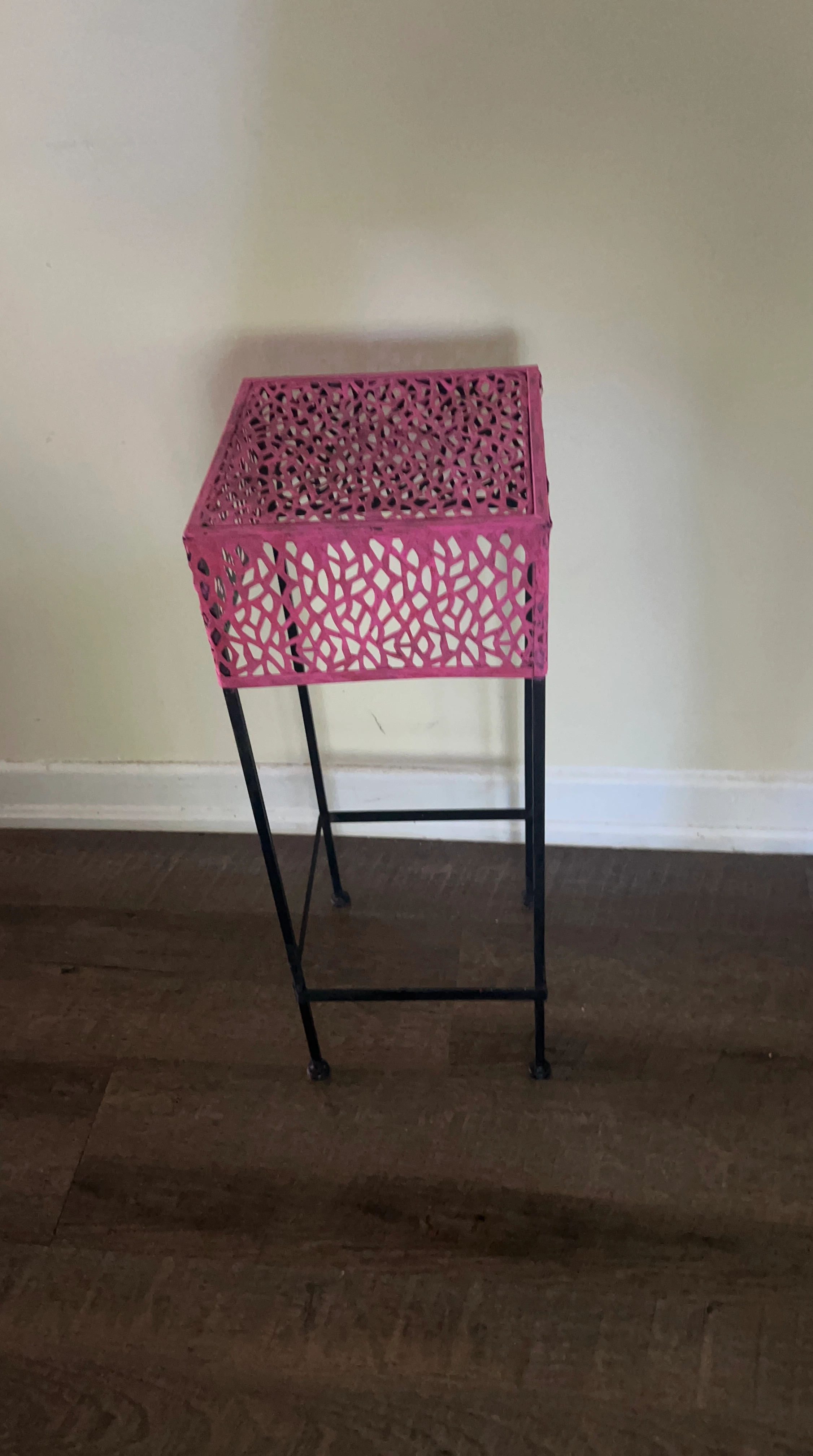 Pink and Black Metal Plant Stand