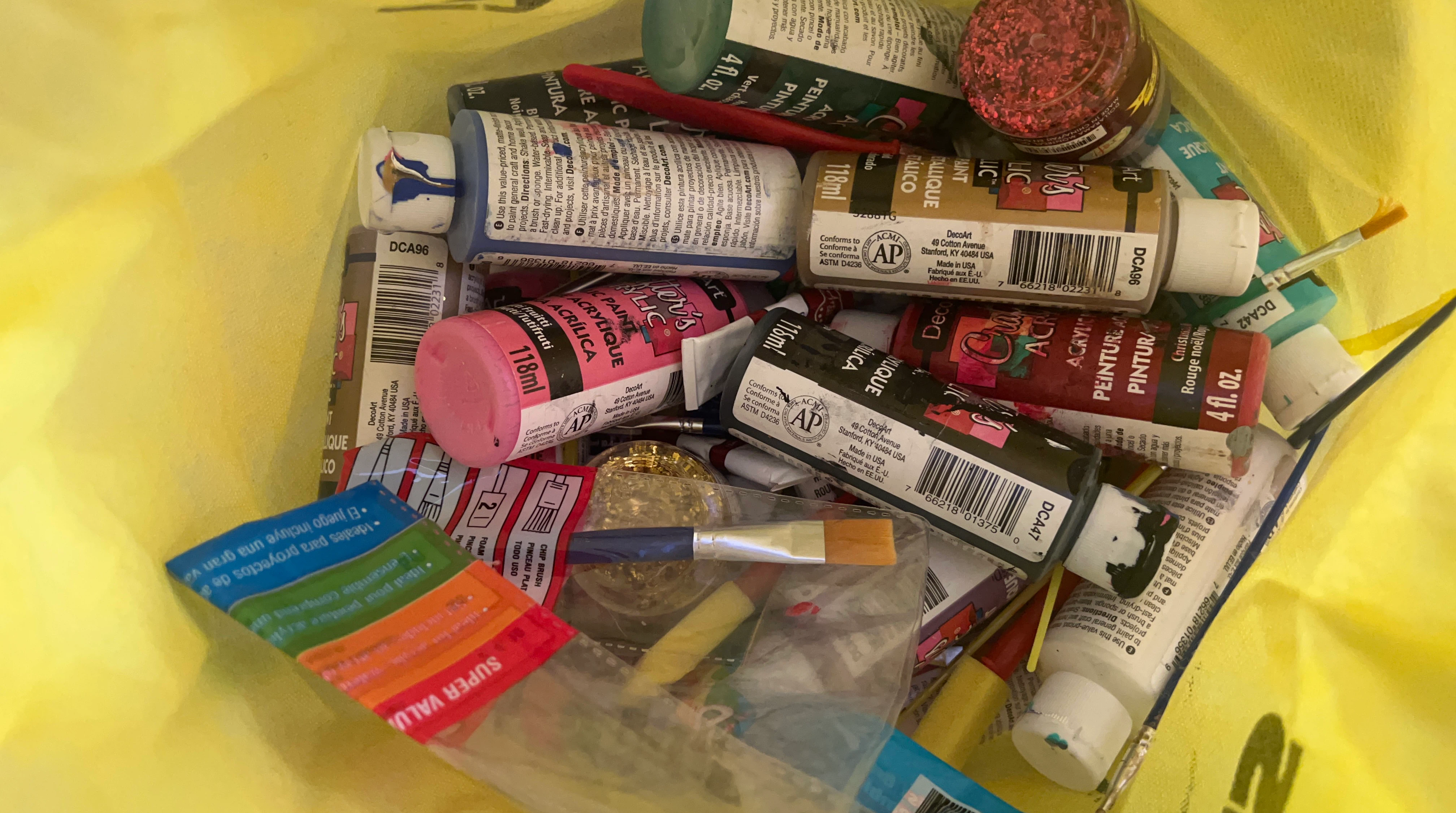 Assorted DecoArt Acrylic Paint Set with Brushes