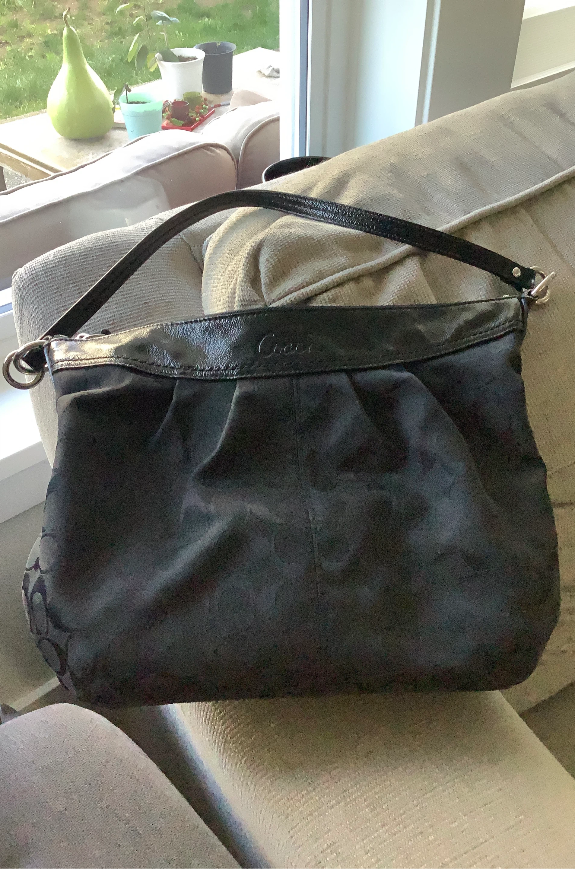 Black Coach Signature Hobo Bag