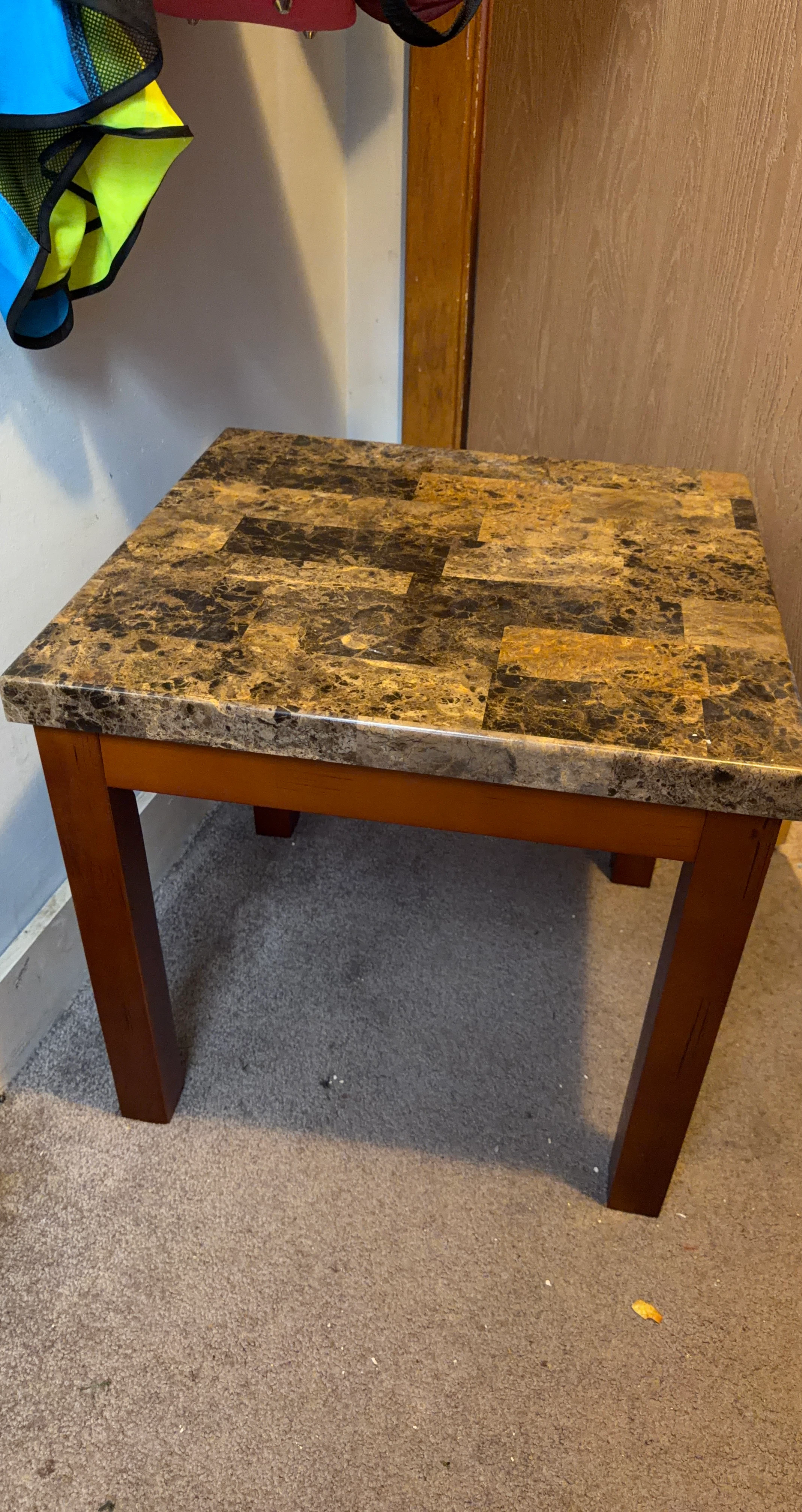 Faux Marble Top Side Table