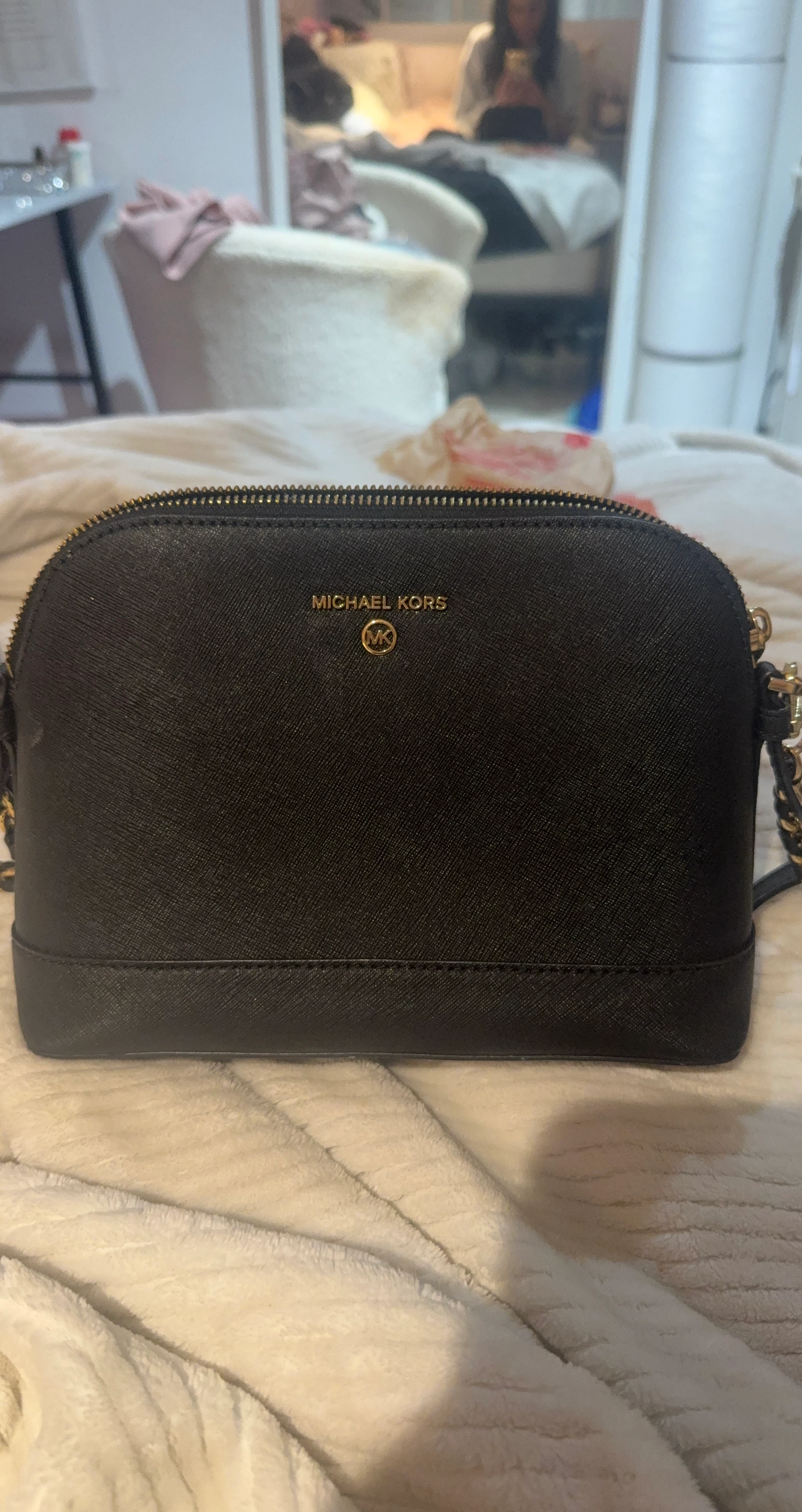 Michael Kors Black Dome Crossbody Bag