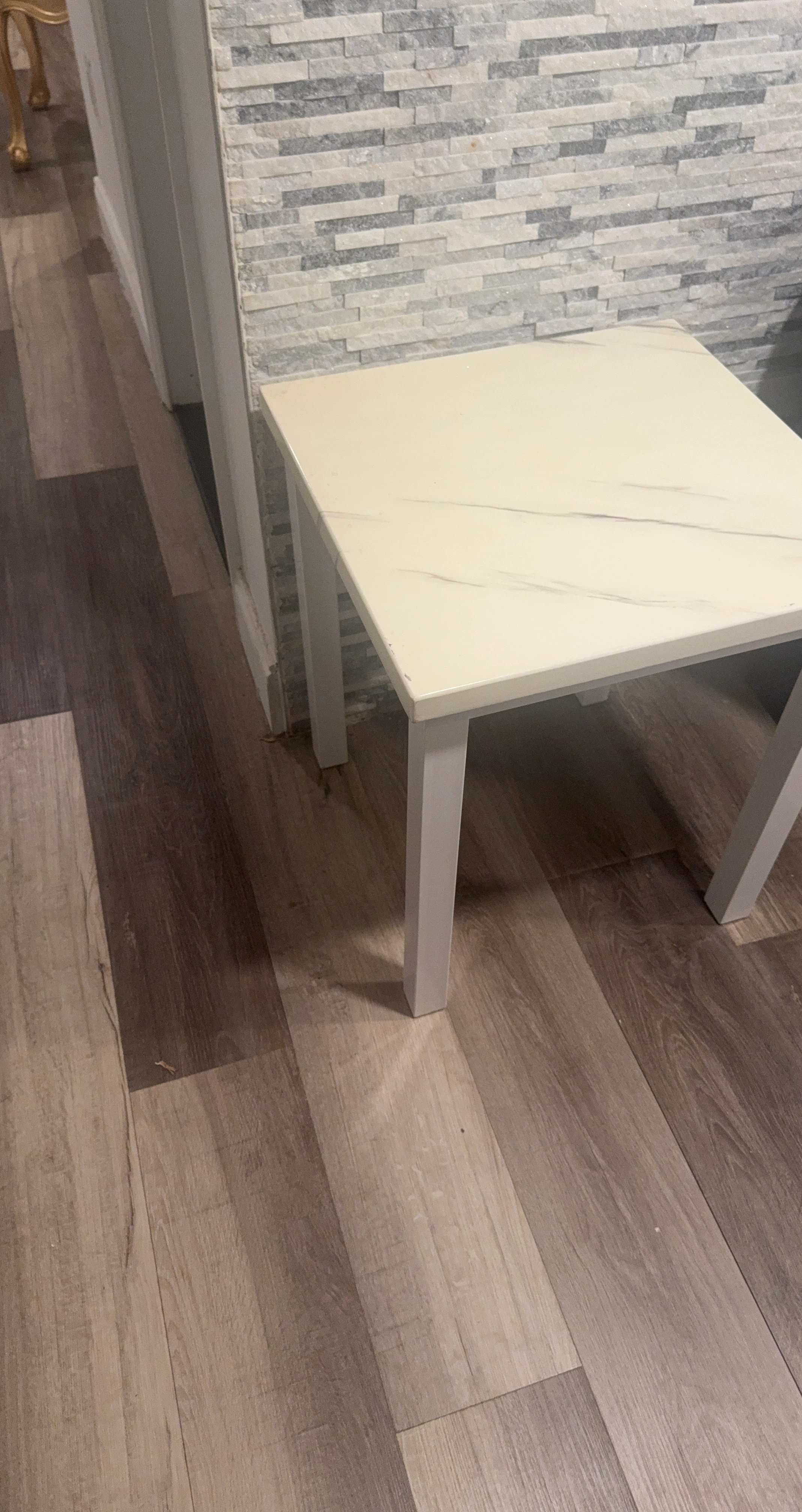 White Marble Look Side Table