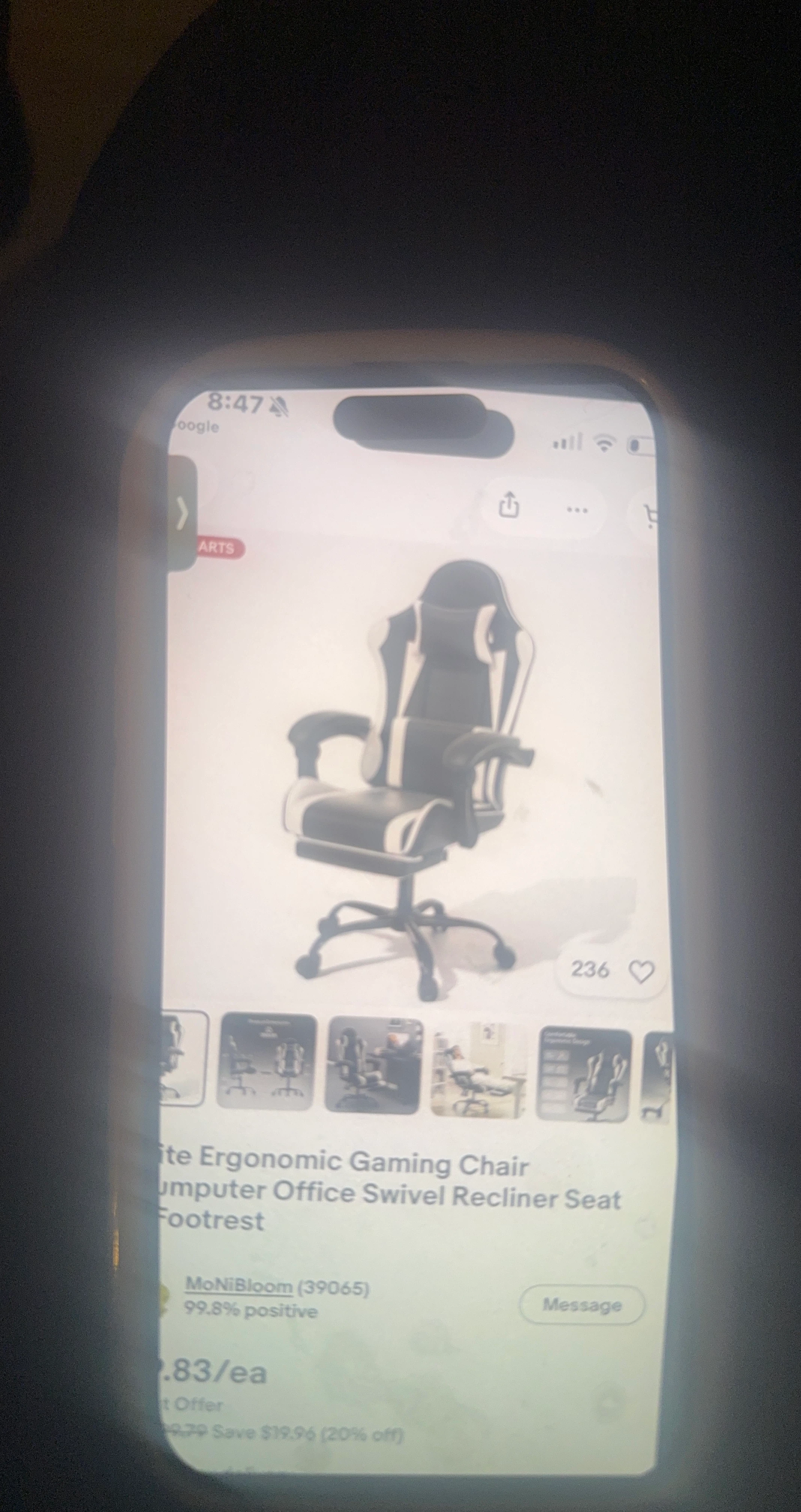 MoNiBloom Ergonomic Gaming Chair with Footrest