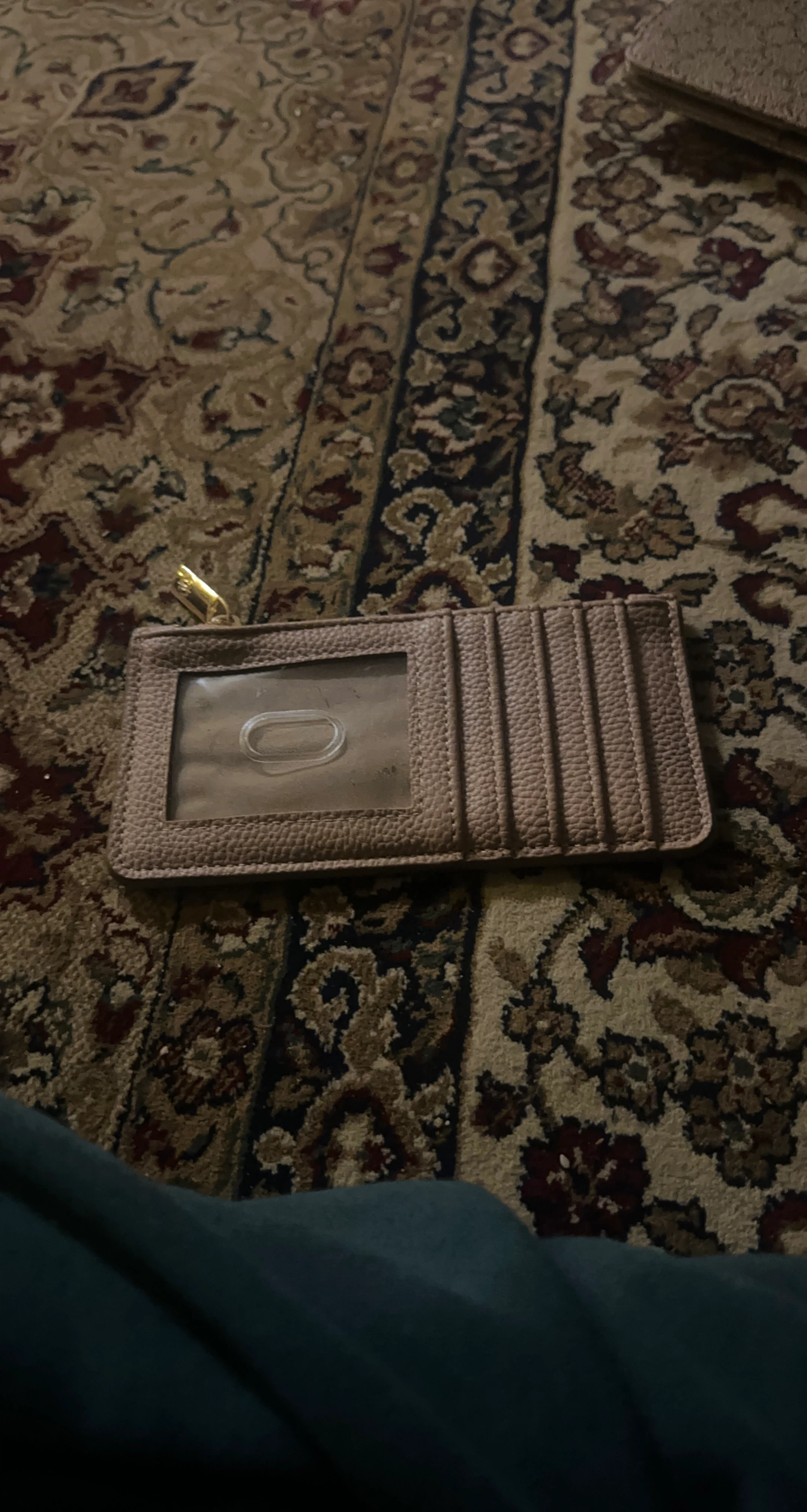 Beige Card Holder with ID Window