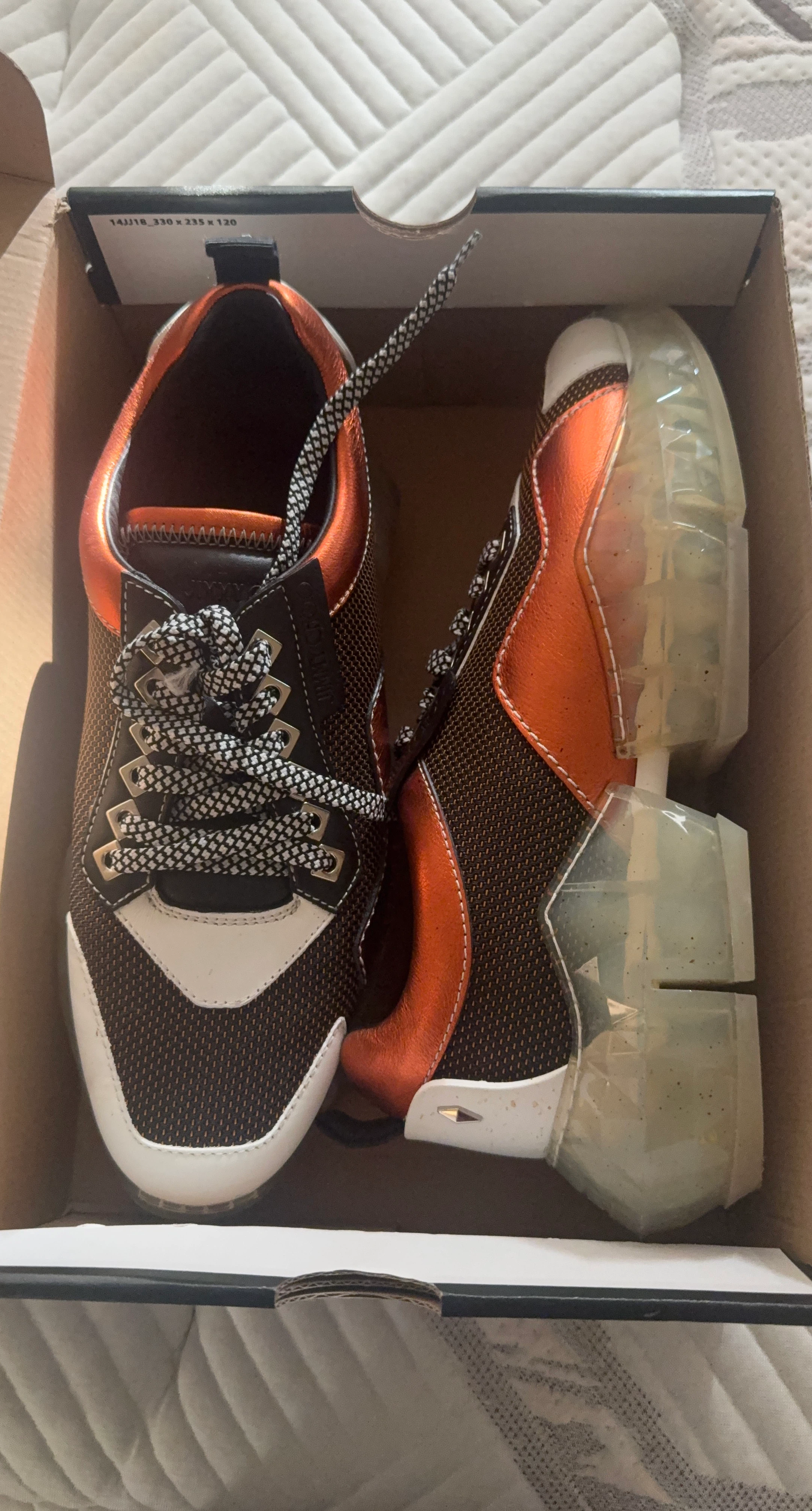 Jimmy Choo Diamond Sneakers - Orange and Brown