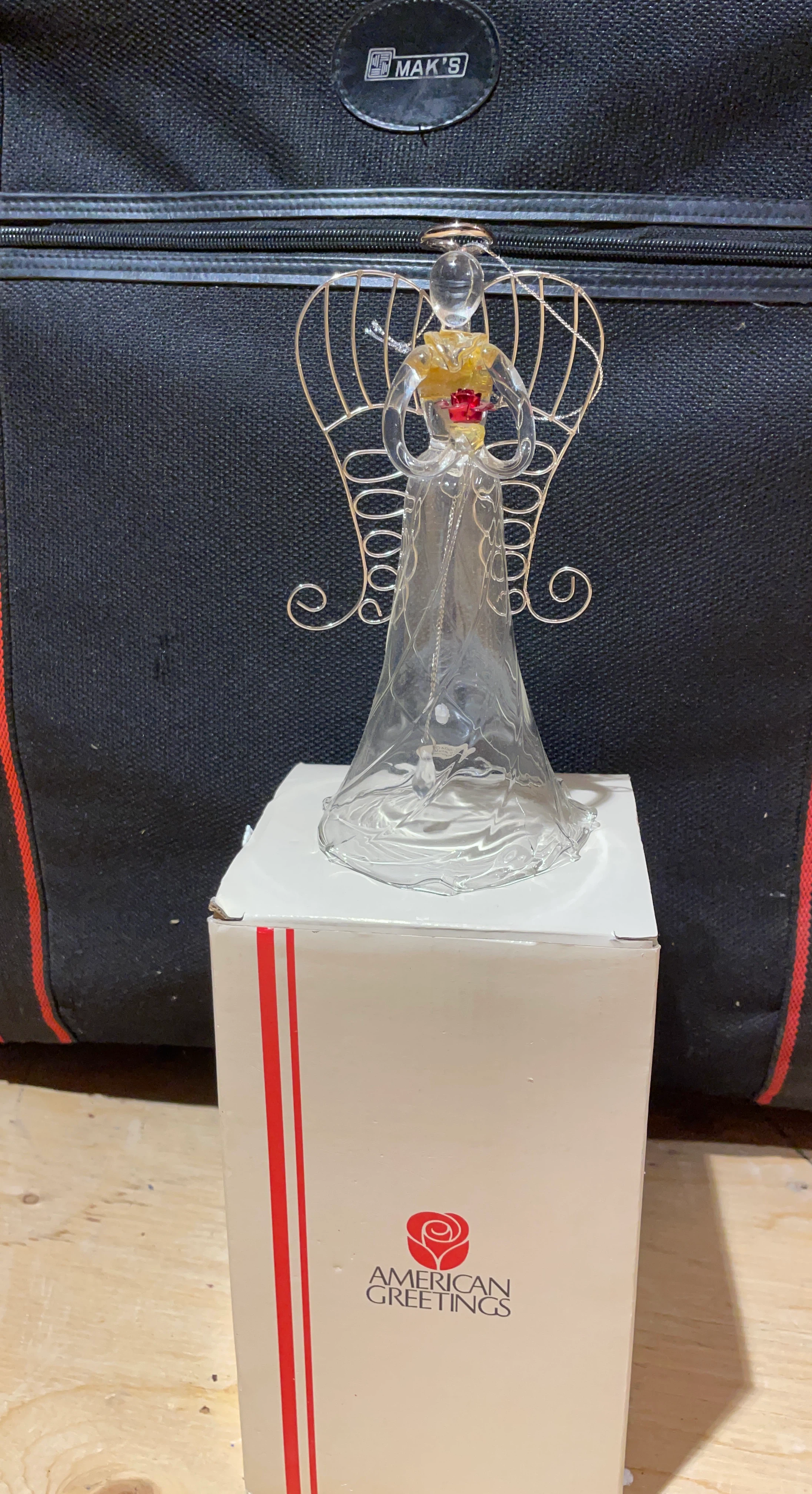 American Greetings Glass Angel Ornament