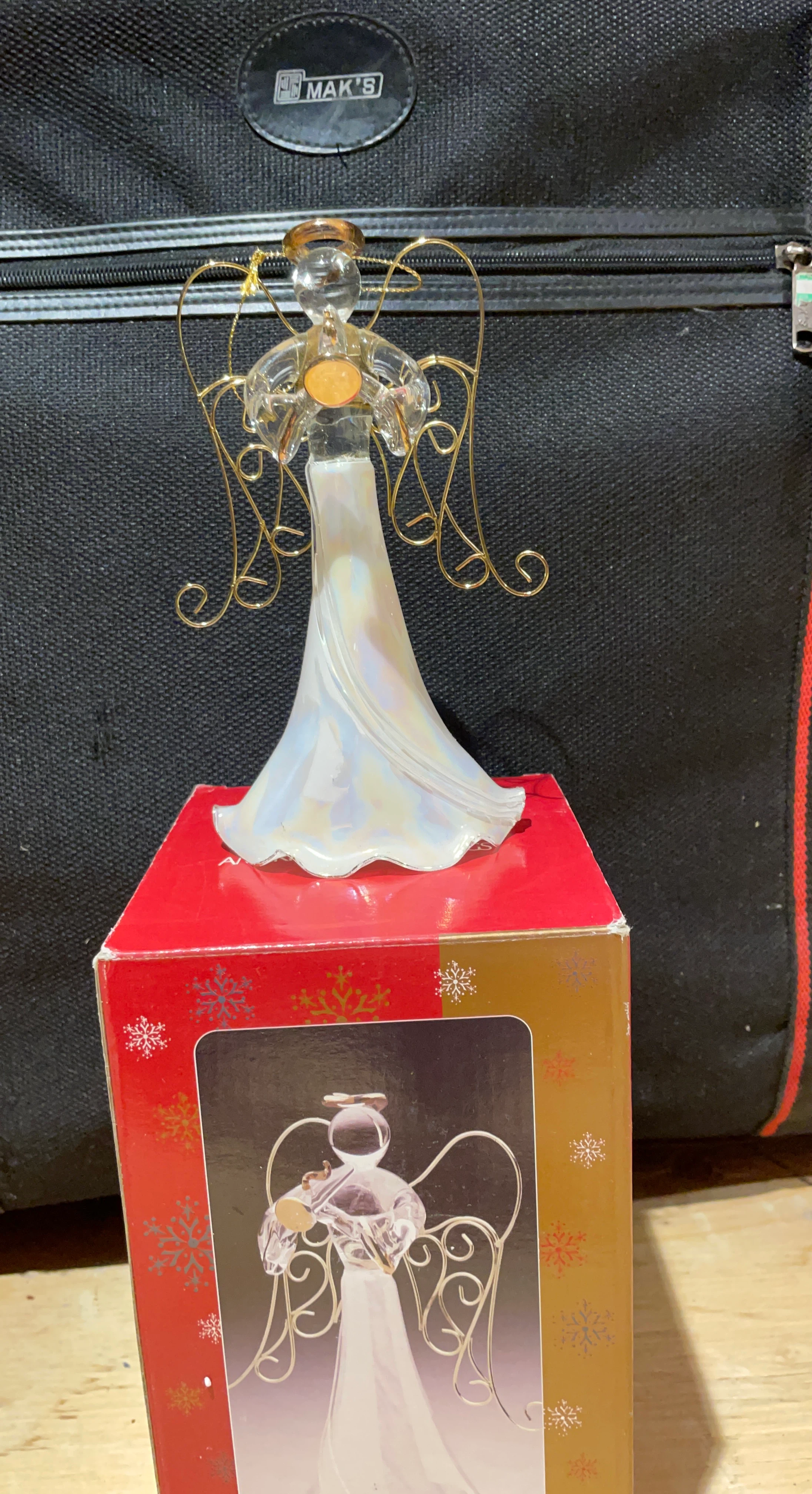 Glass Angel Ornament with Box