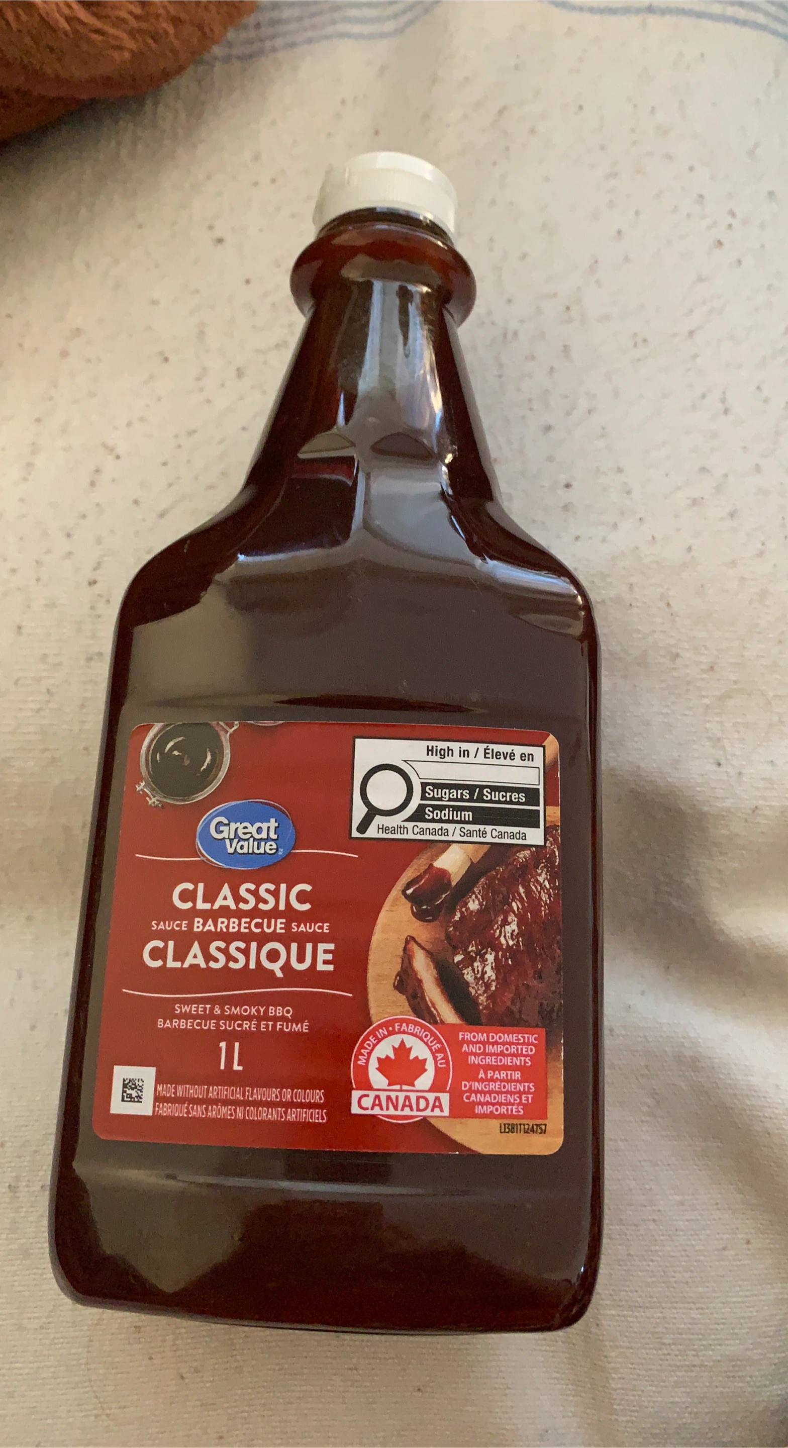 Great Value Classic Barbecue Sauce 1L