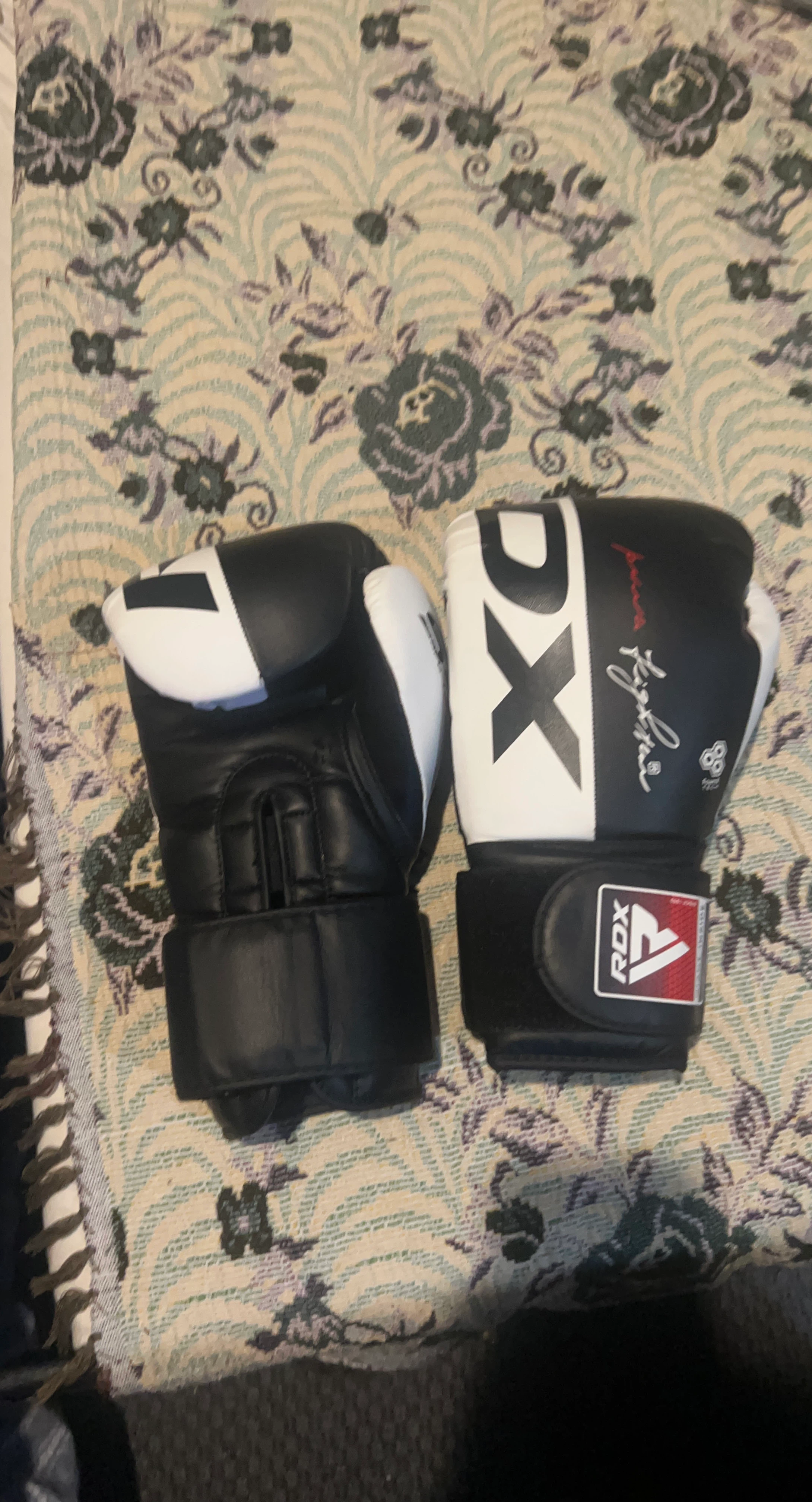 RDX Black and White Boxing Gloves