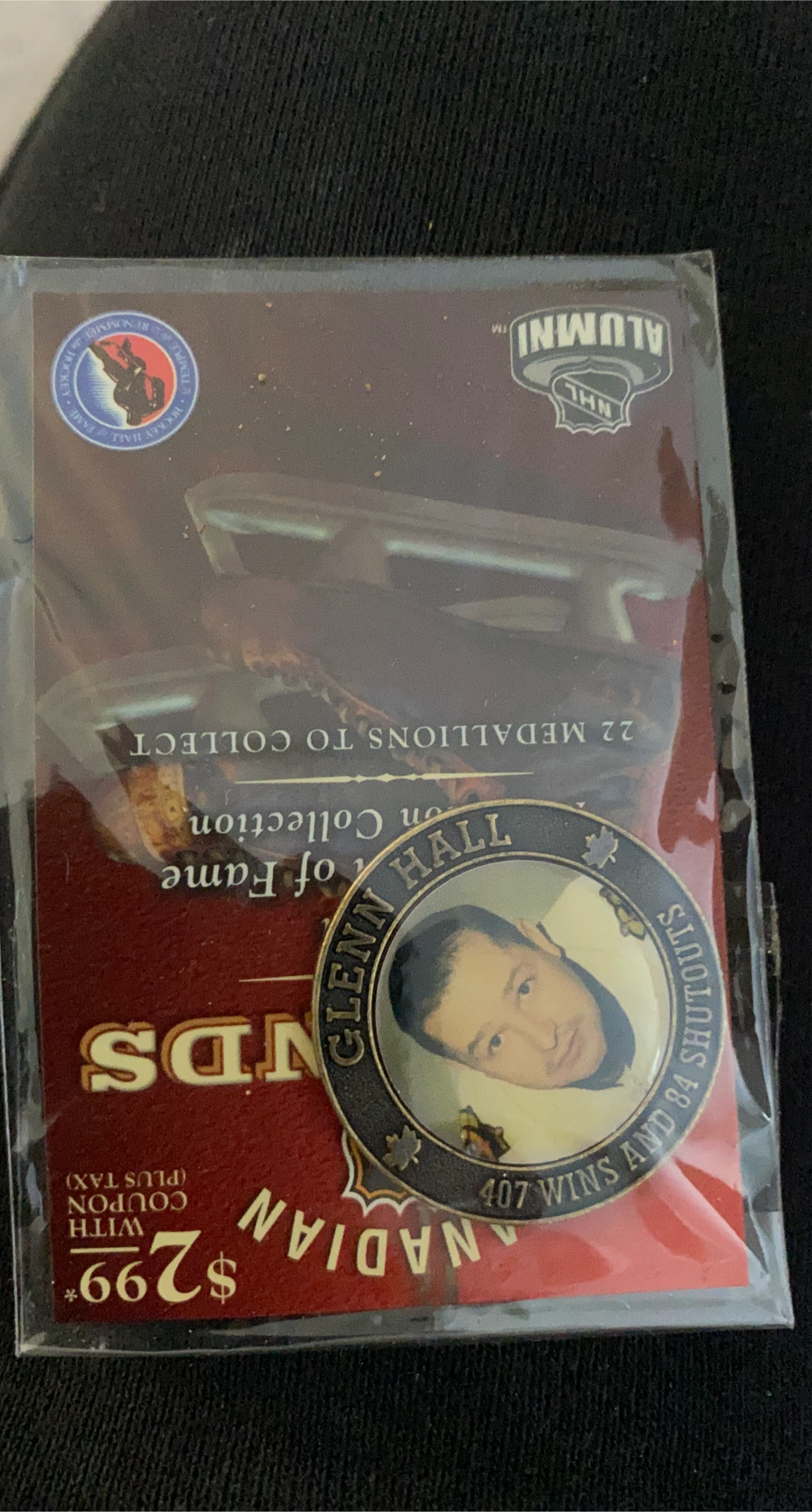 Glenn Hall NHL Alumni Hockey Medallion