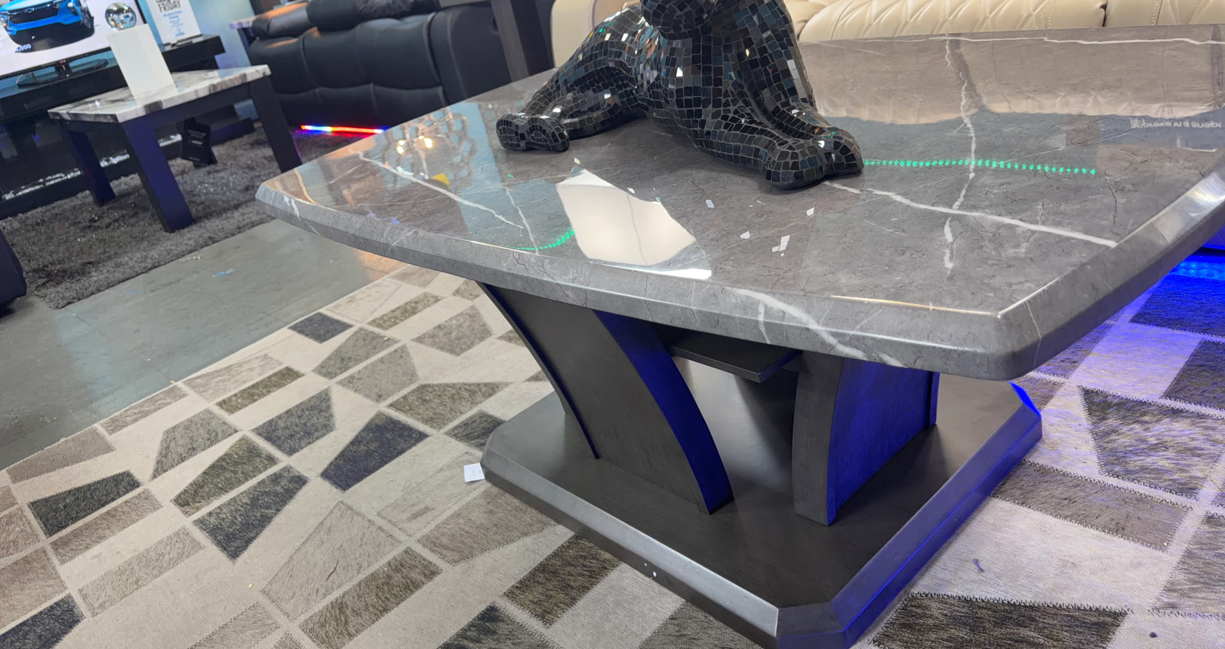 Modern Grey Marble Top Coffee Table
