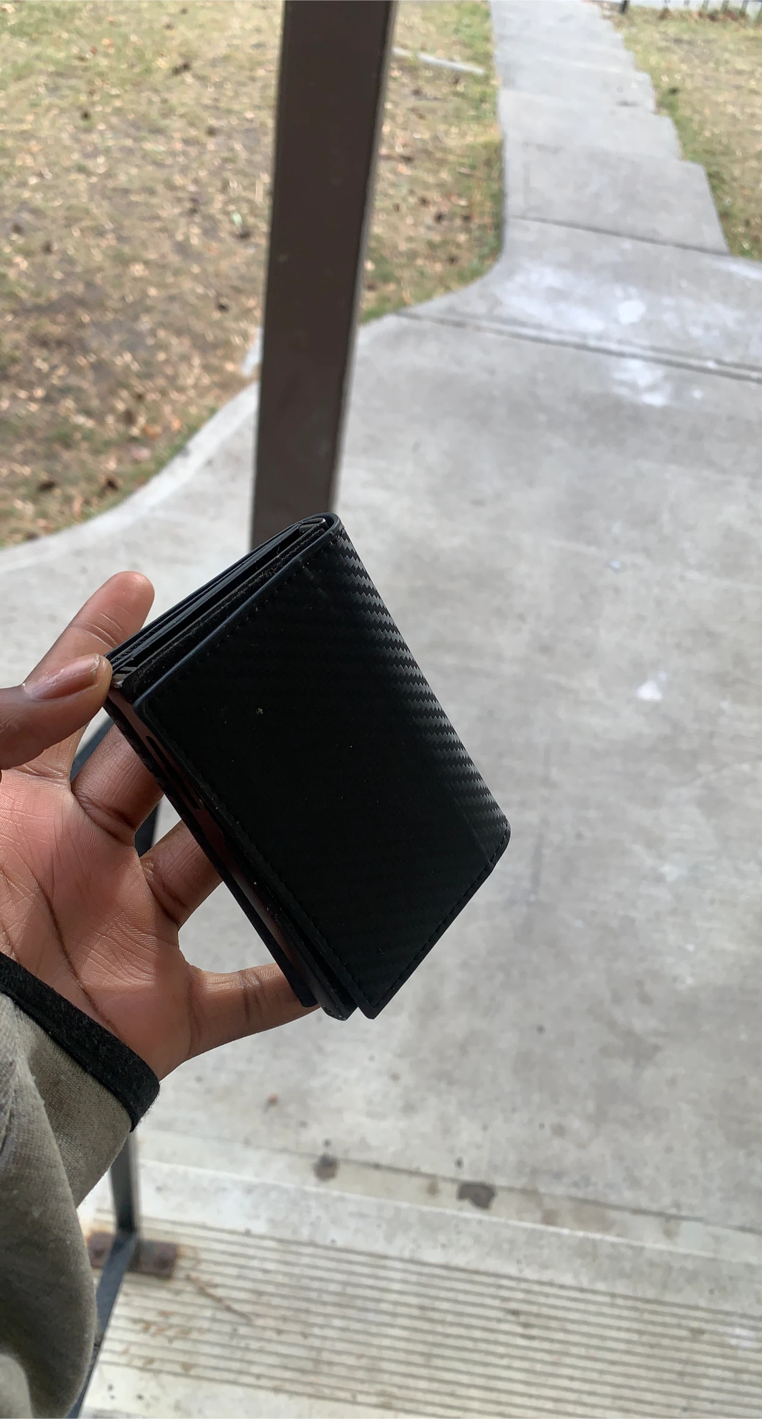 Black Carbon Fiber Pattern Card Wallet