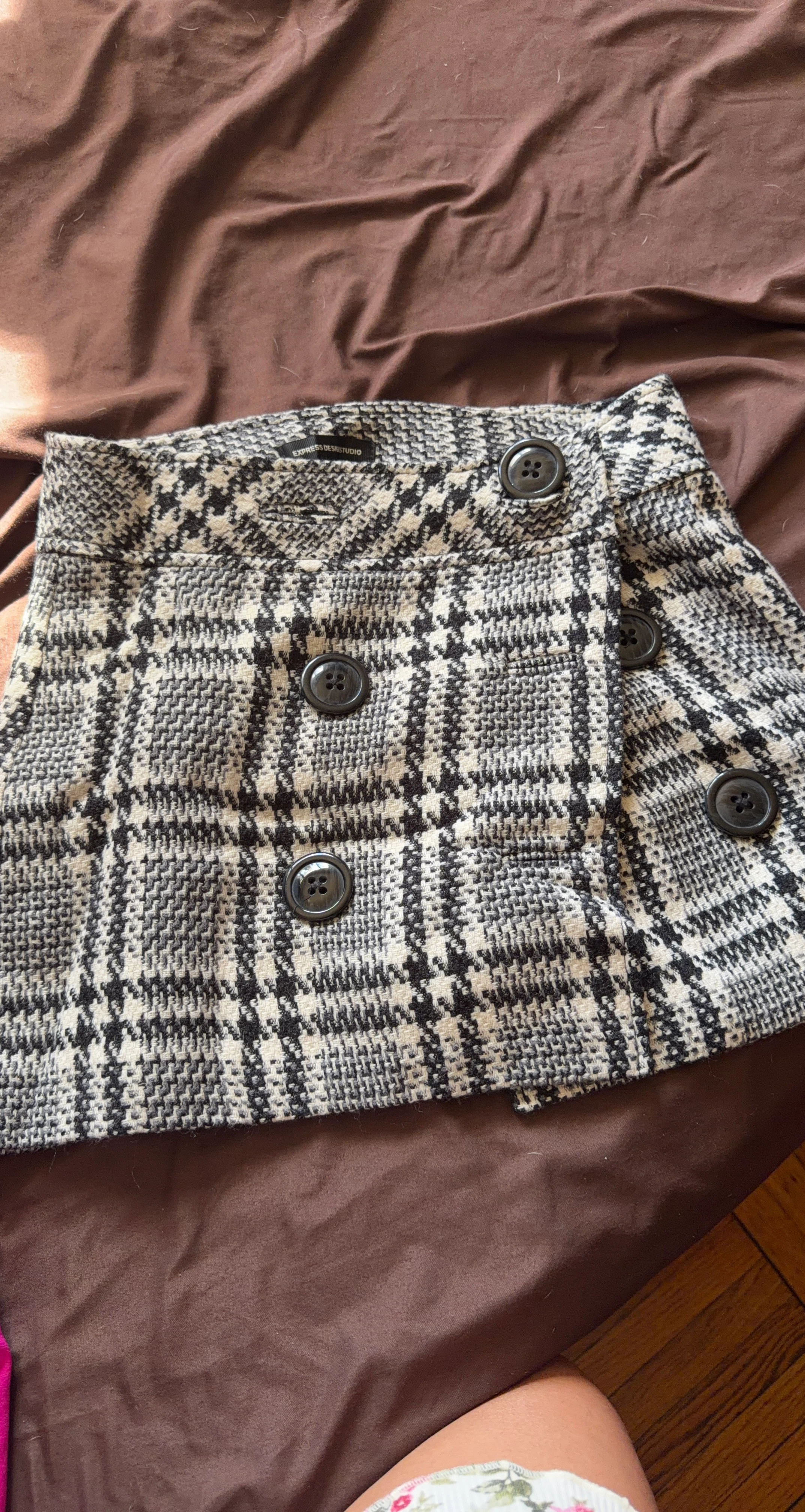 Express Design Studio Plaid Skirt