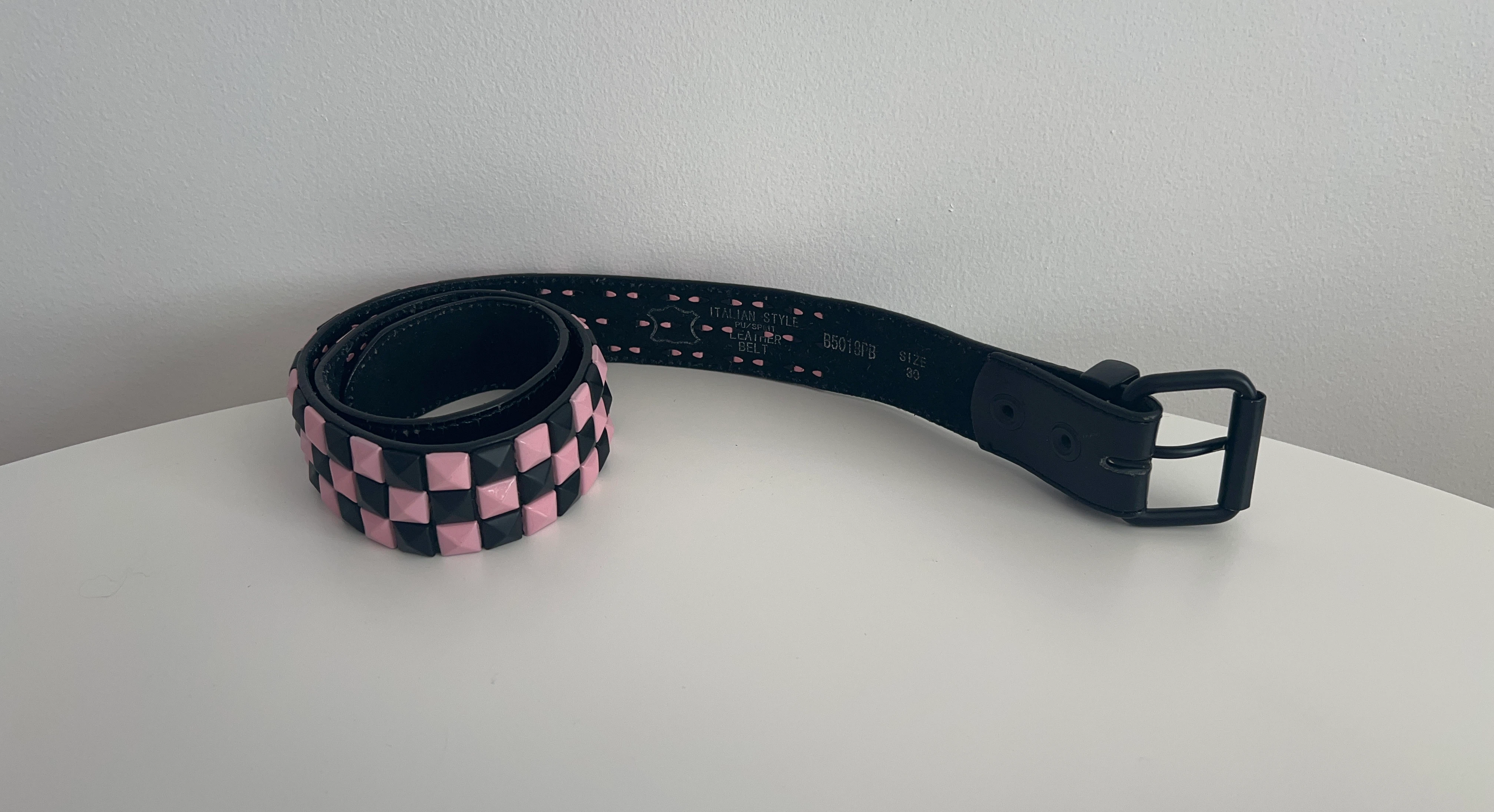 Italian Style Checkerboard Studded Belt