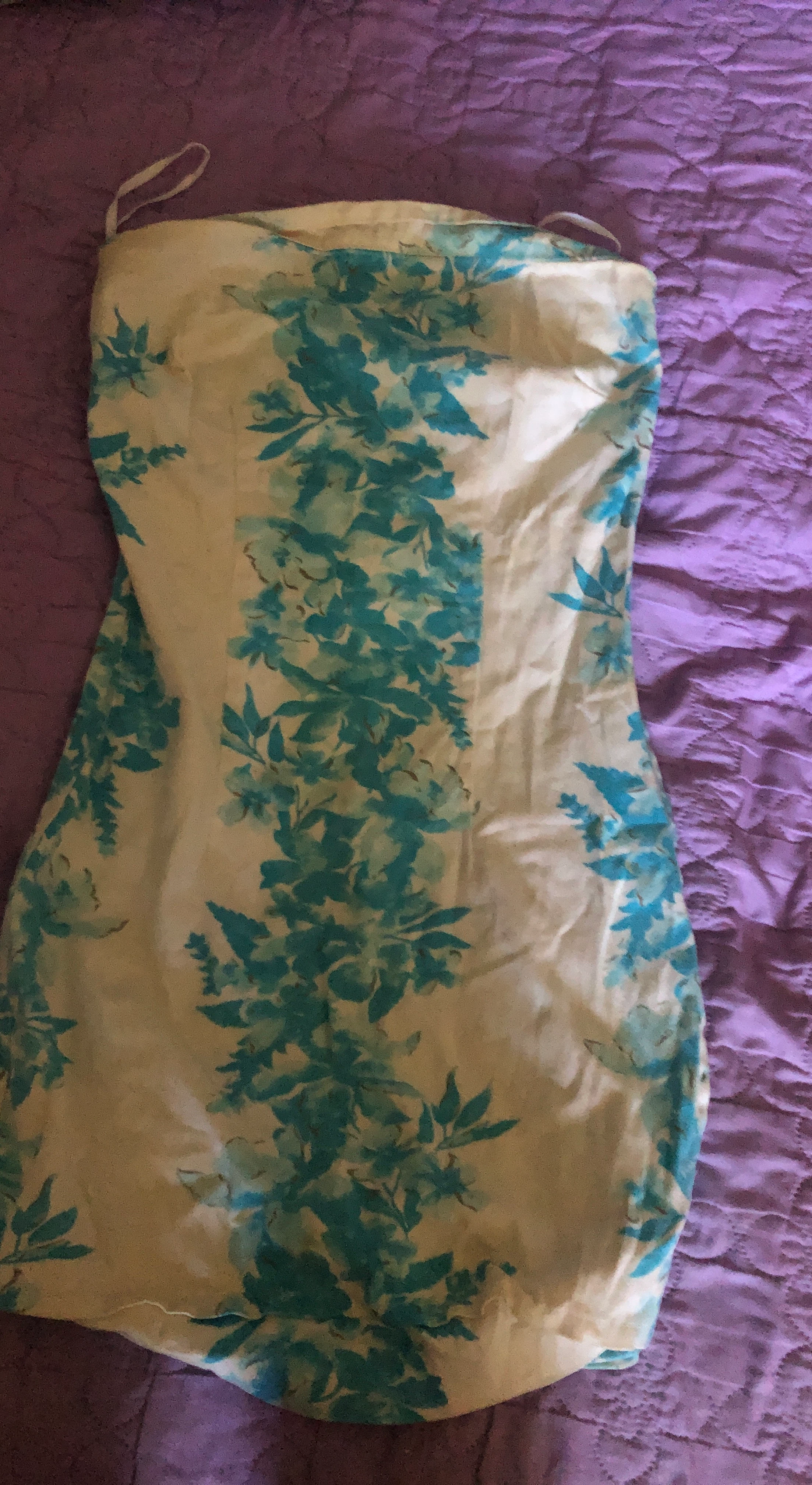 Floral Print Strapless Mini Dress