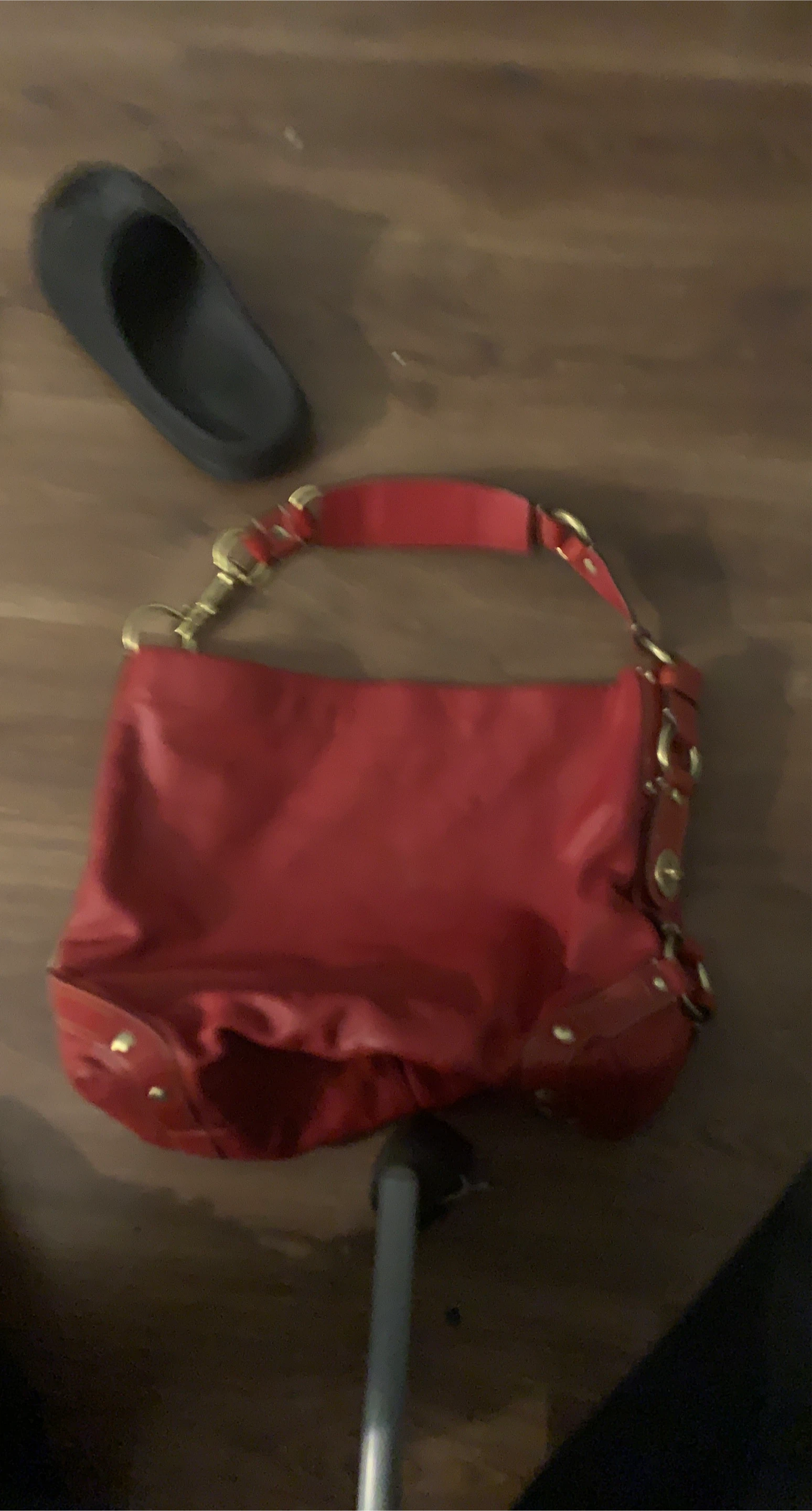 Red Coach Leather Hobo Bag