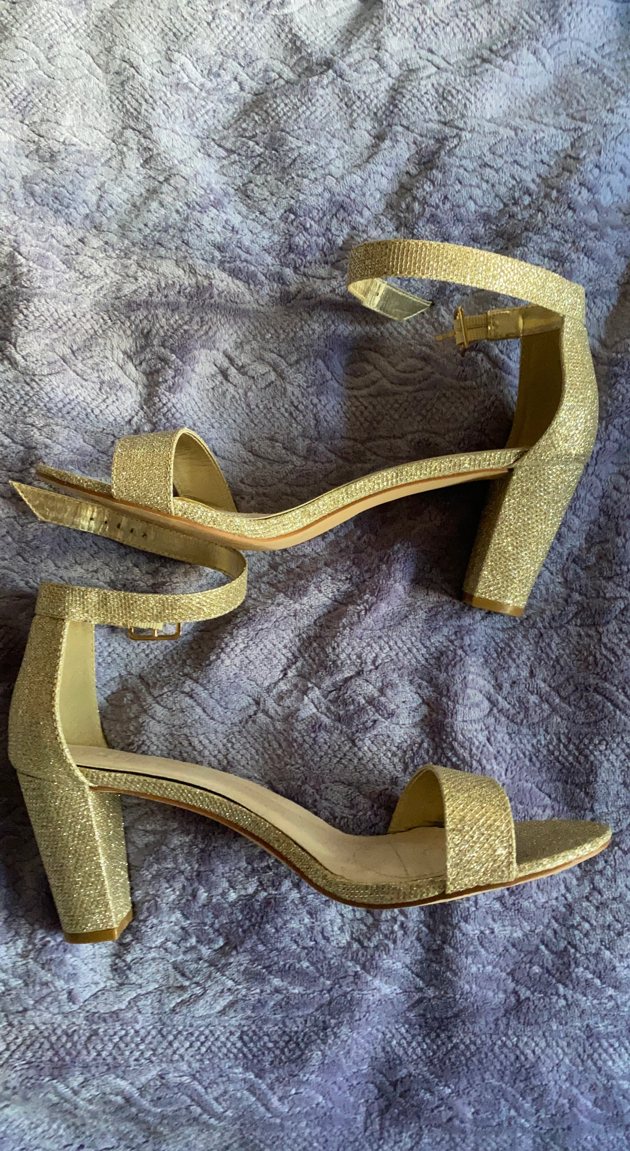 Glitter Block Heel Sandals
