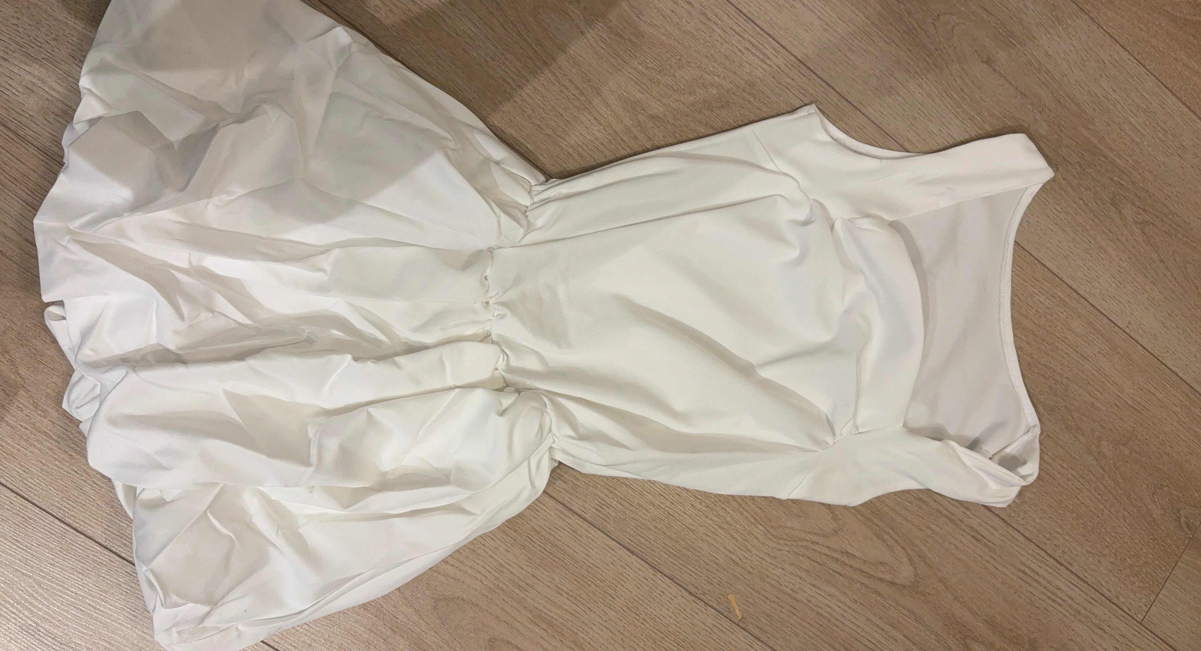 White Sleeveless Bubble Hem Dress - photo 3