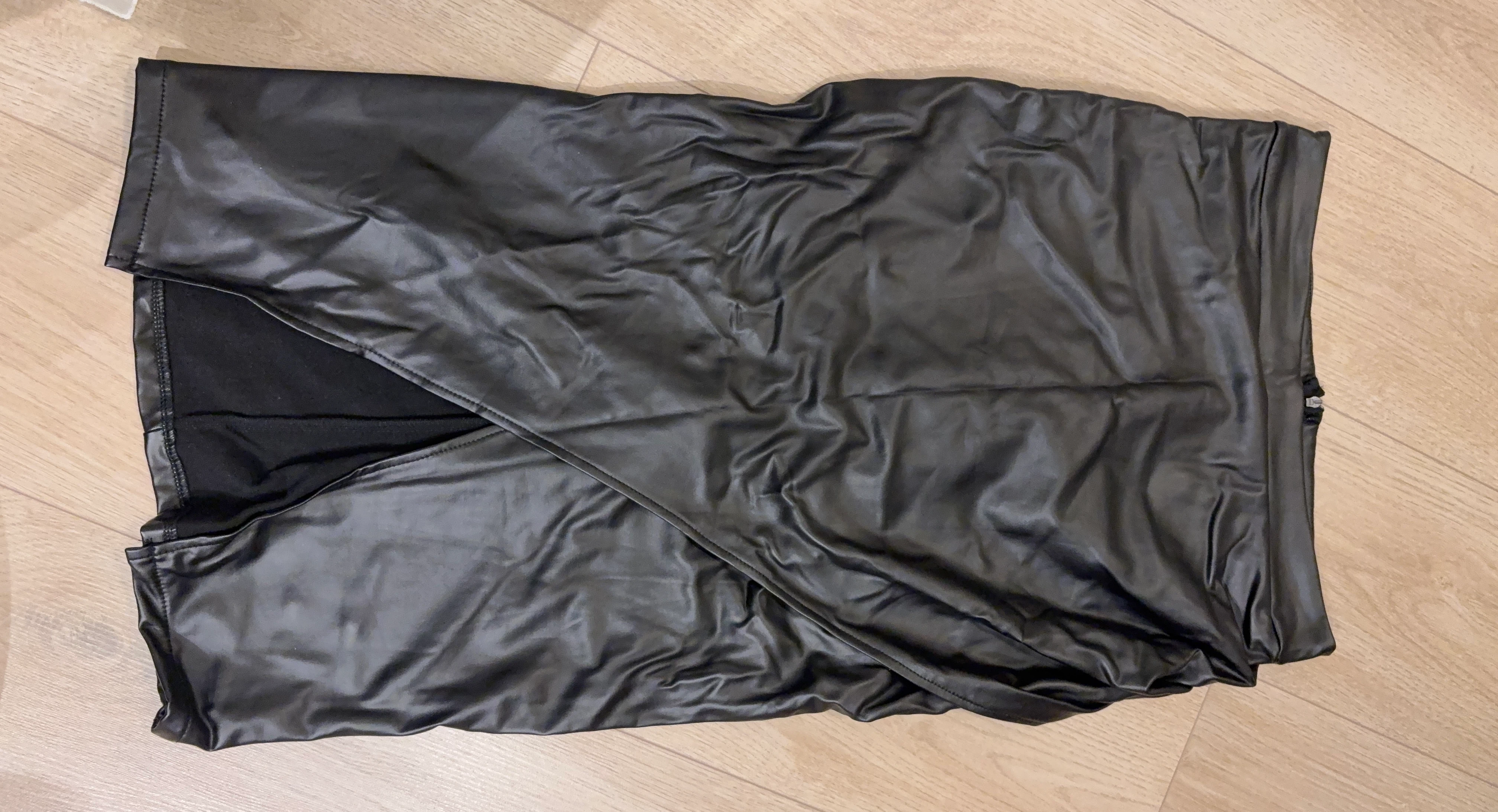 Black Faux Leather Skirt