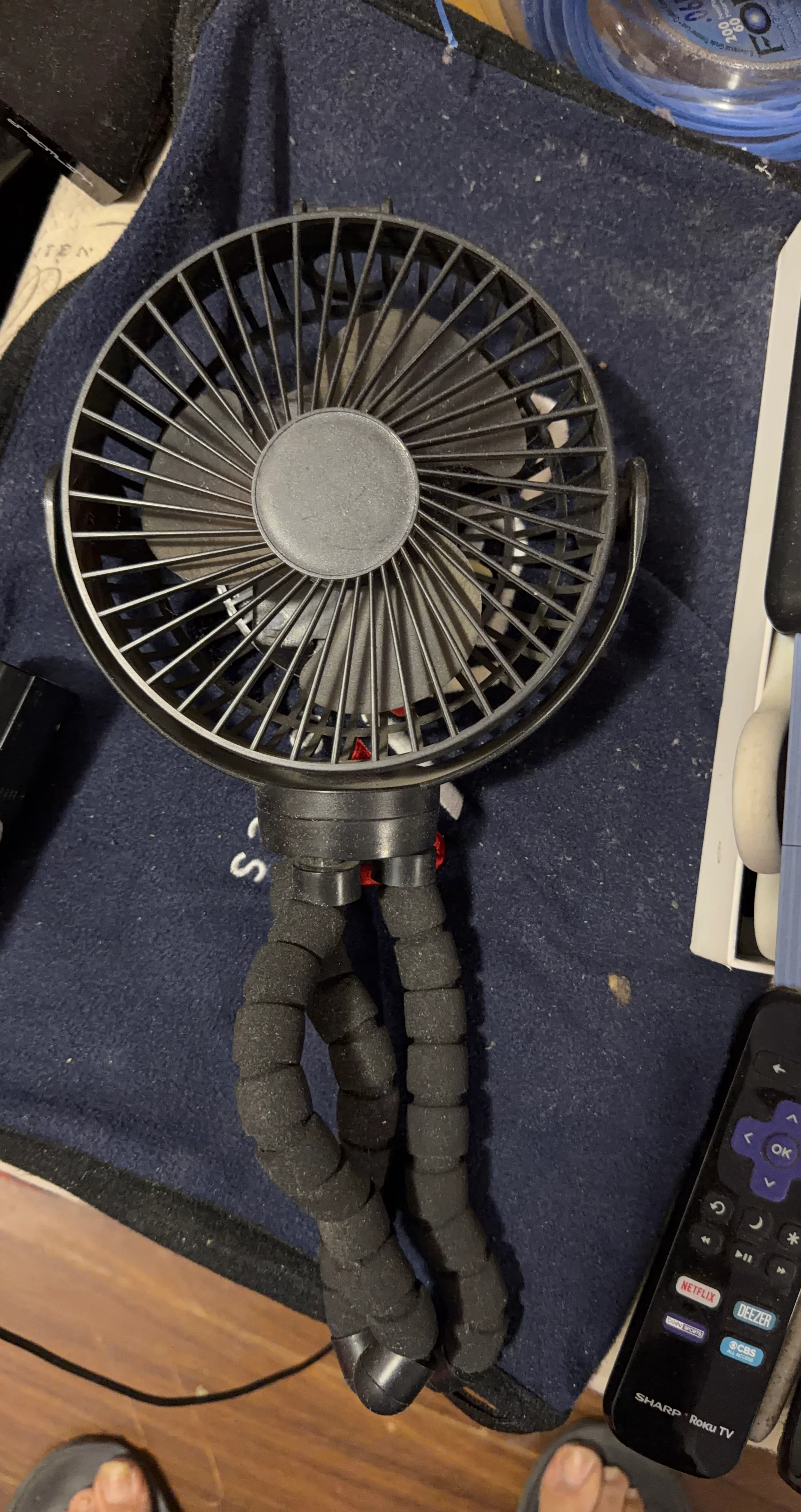 Black Portable Flexible Tripod Fan