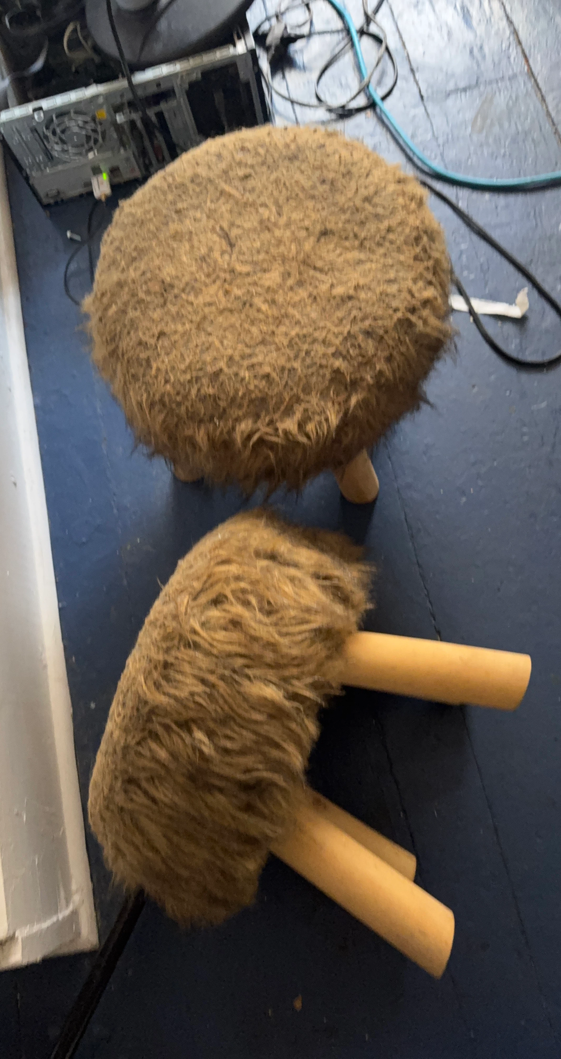 Set of Two Faux Fur Stools