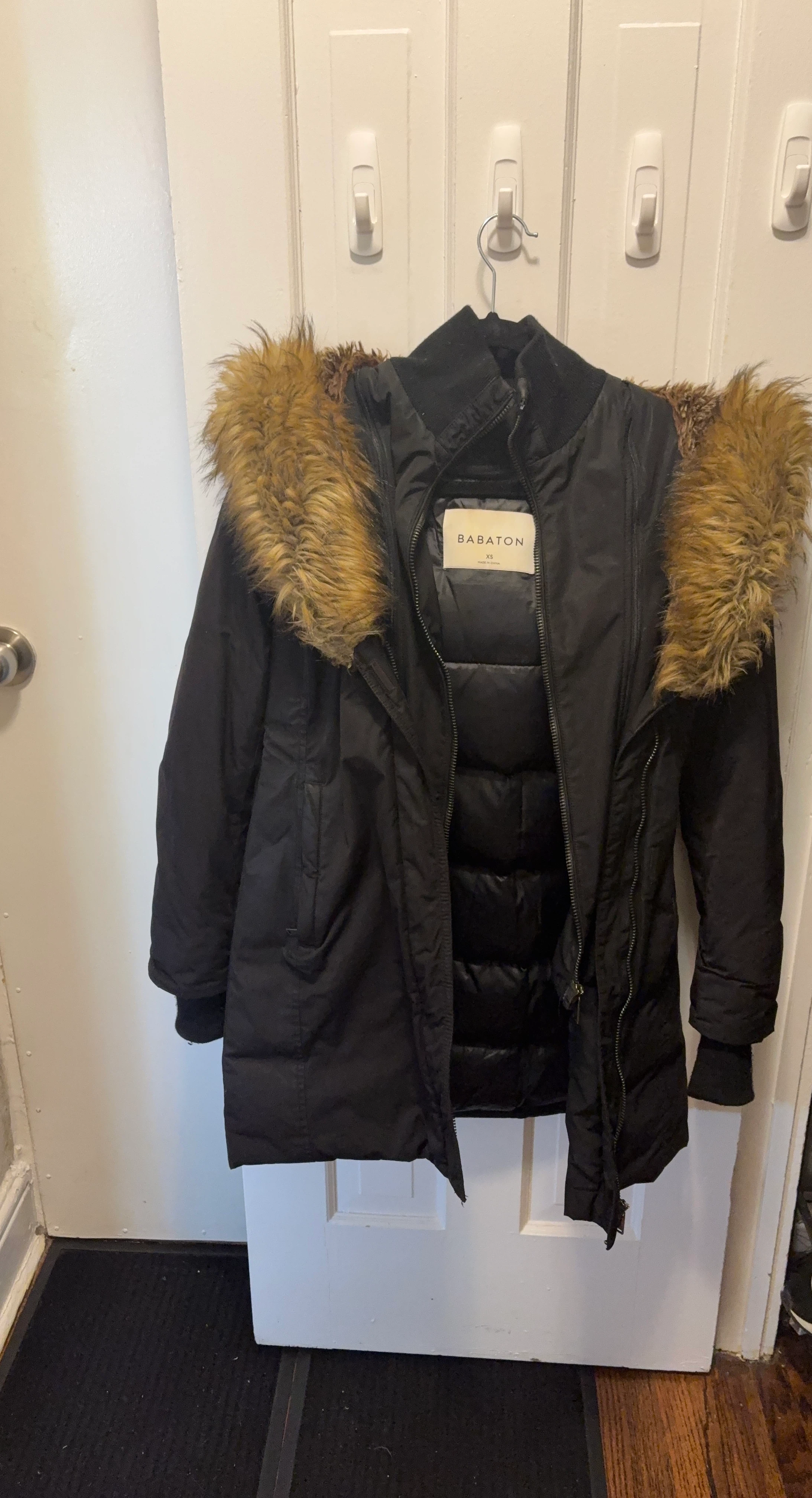 Babaton Black Winter Coat – Size XS
