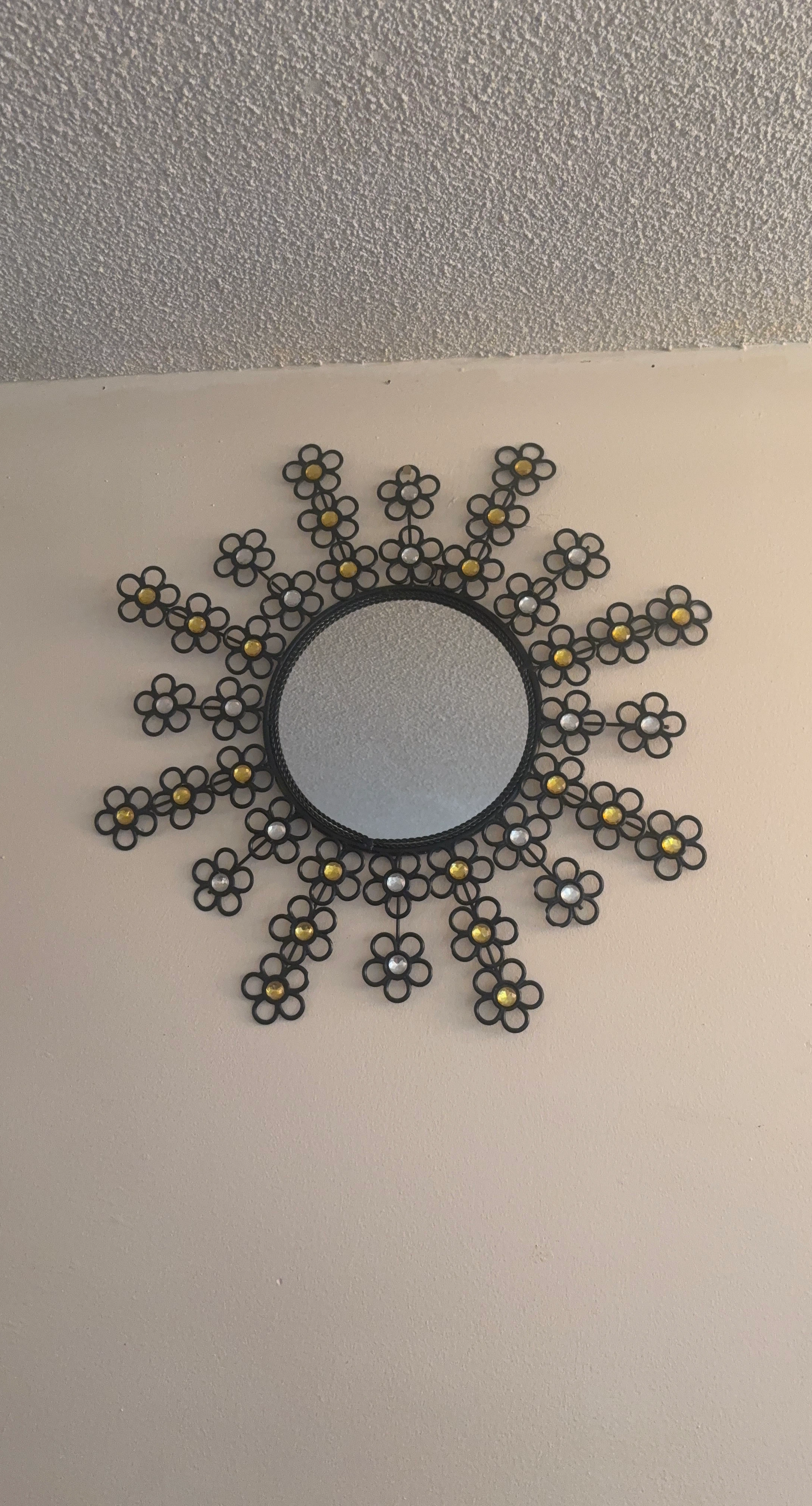 Decorative Sunburst Floral Wall Mirror