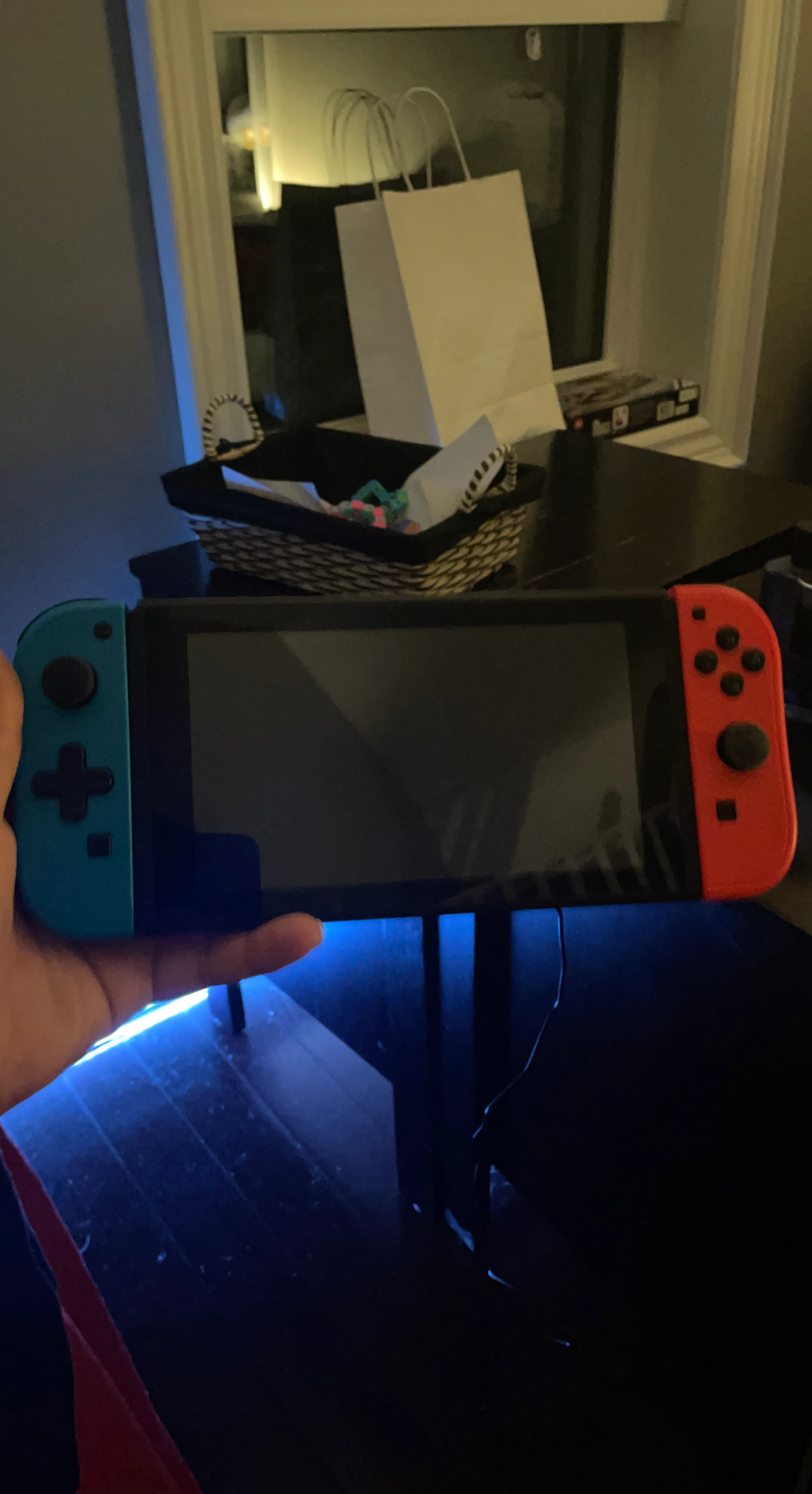 Nintendo Switch Console with Neon Controllers