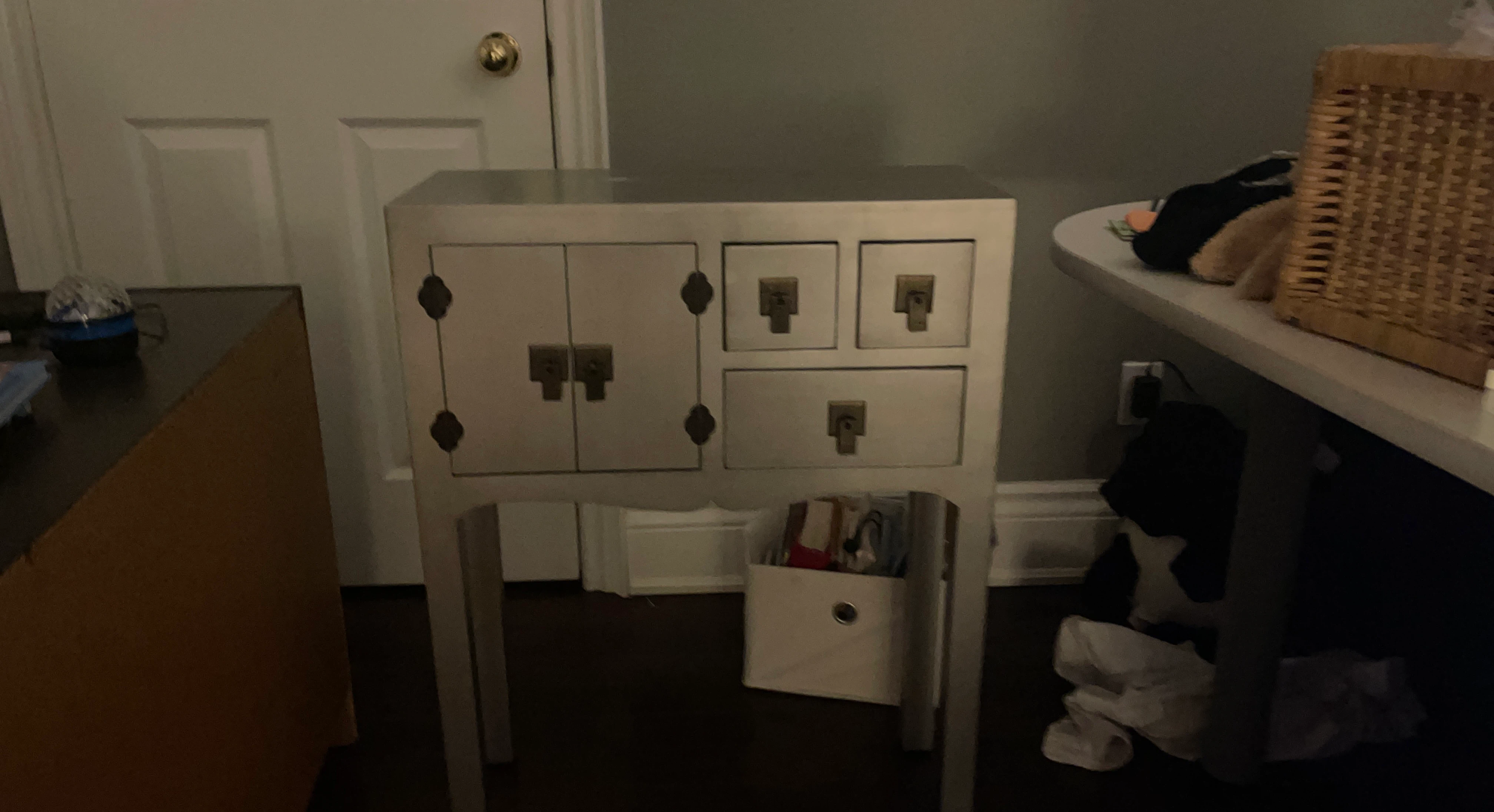 Silver Accent Cabinet with Drawers