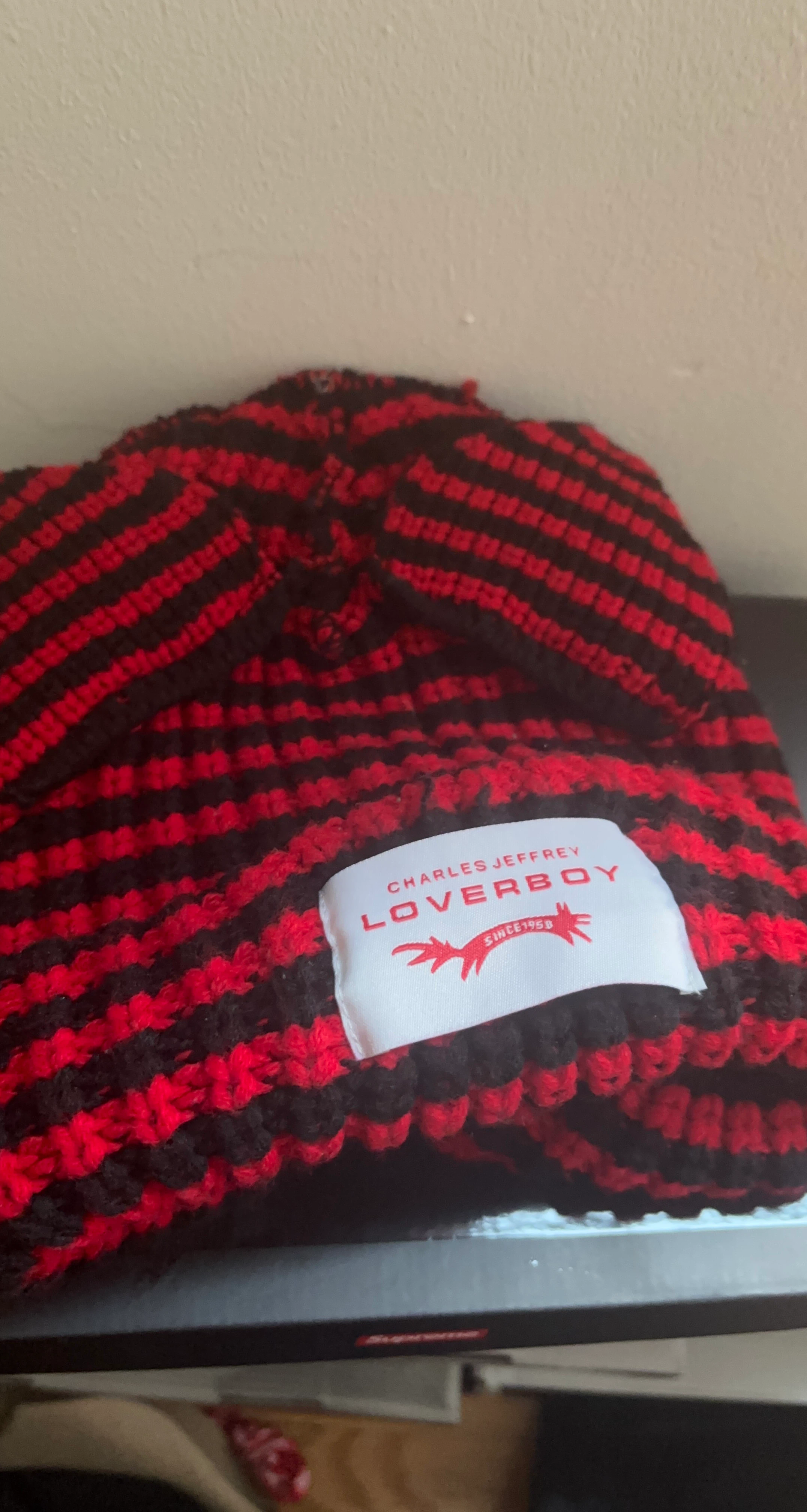 Charles Jeffrey LOVERBOY Striped Beanie