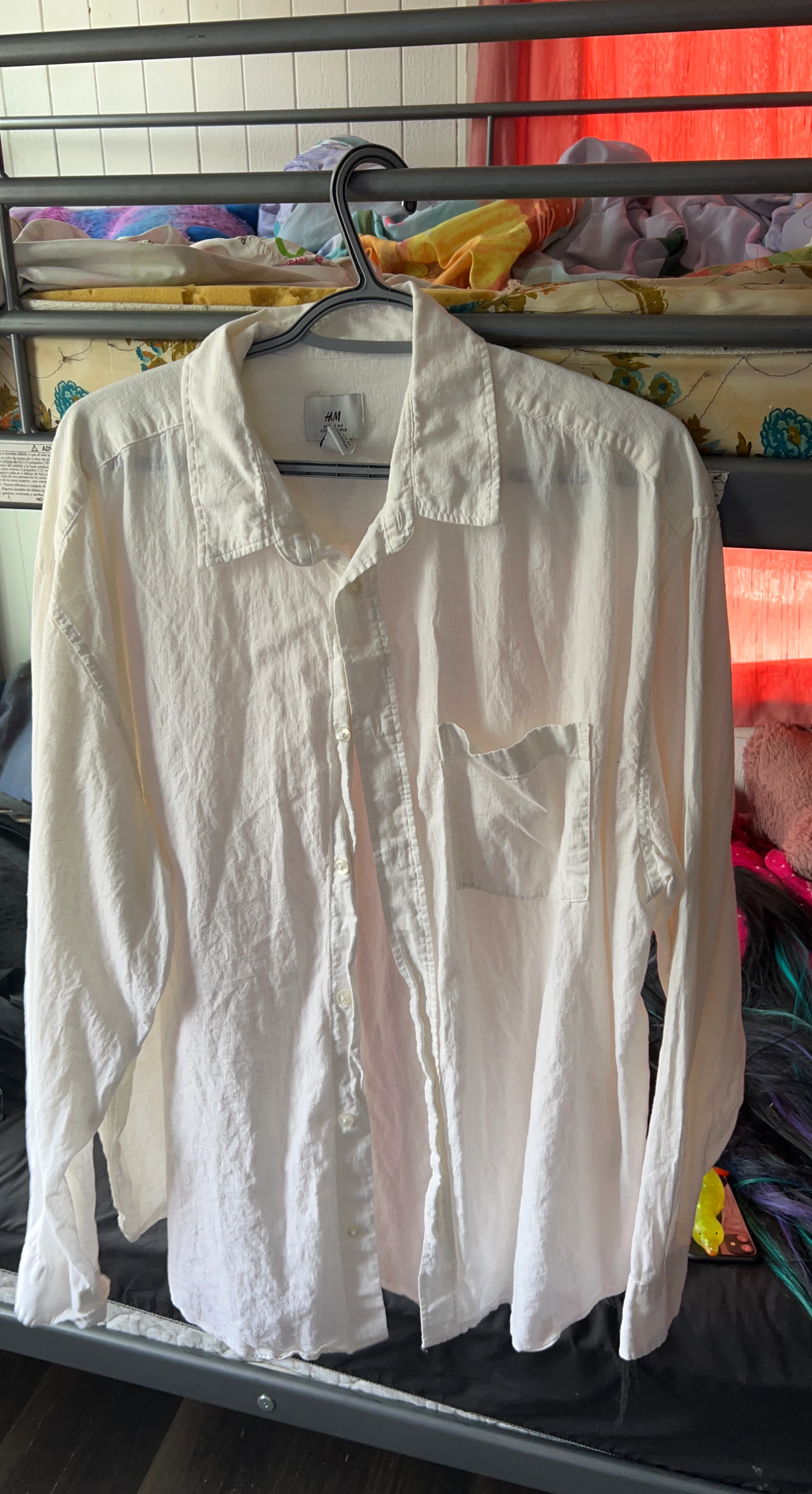 H&M White Long Sleeve Shirt